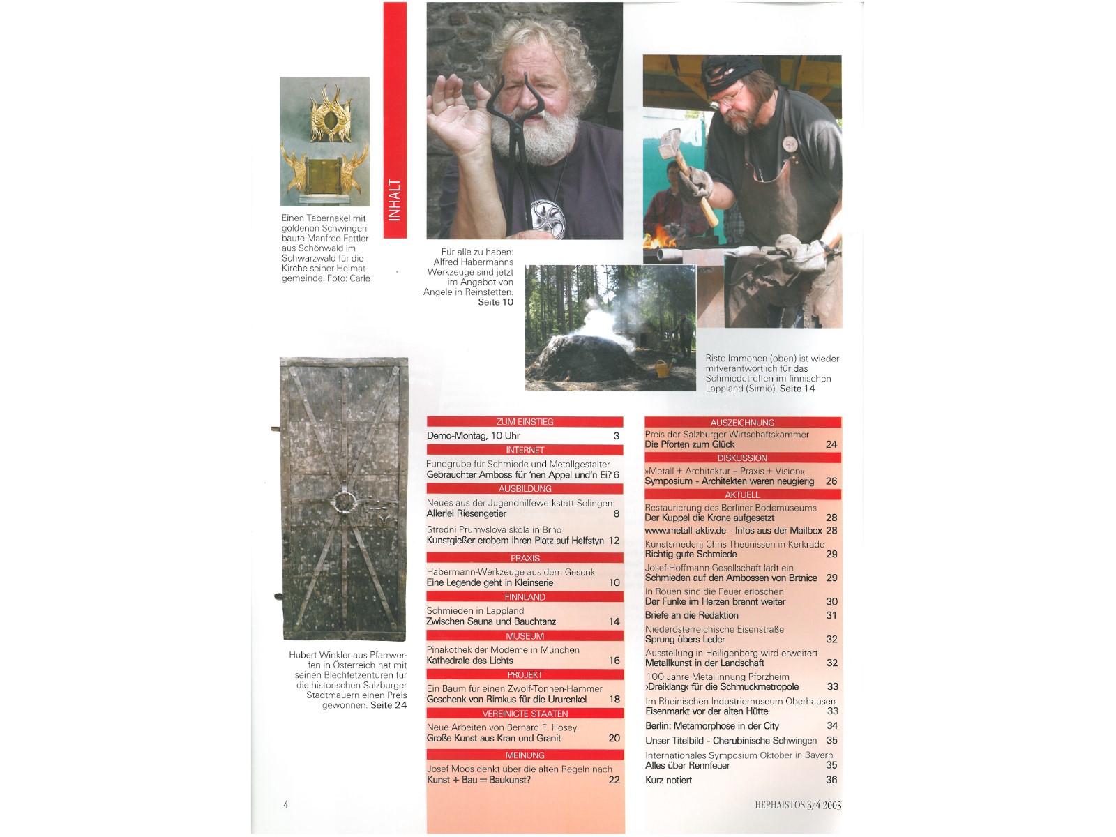 Zeitschrift HEPHAISTOS 2003, 3/4-4