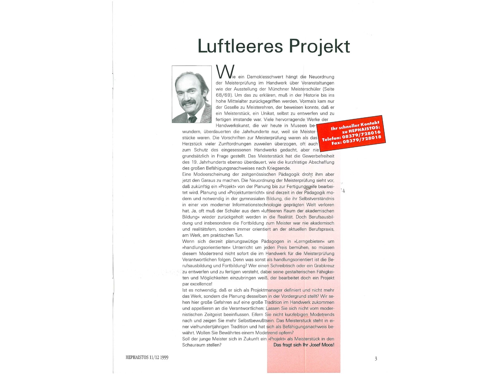 Zeitschrift HEPHAISTOS 1999, 11/12-3