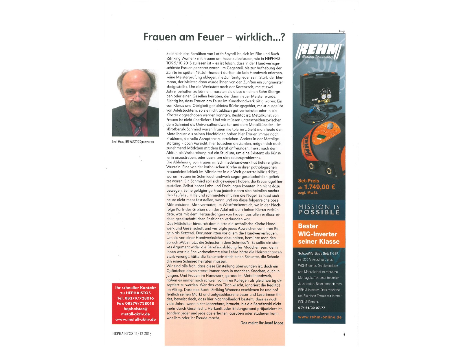 Zeitschrift HEPHAISTOS 2013, 11/12-3