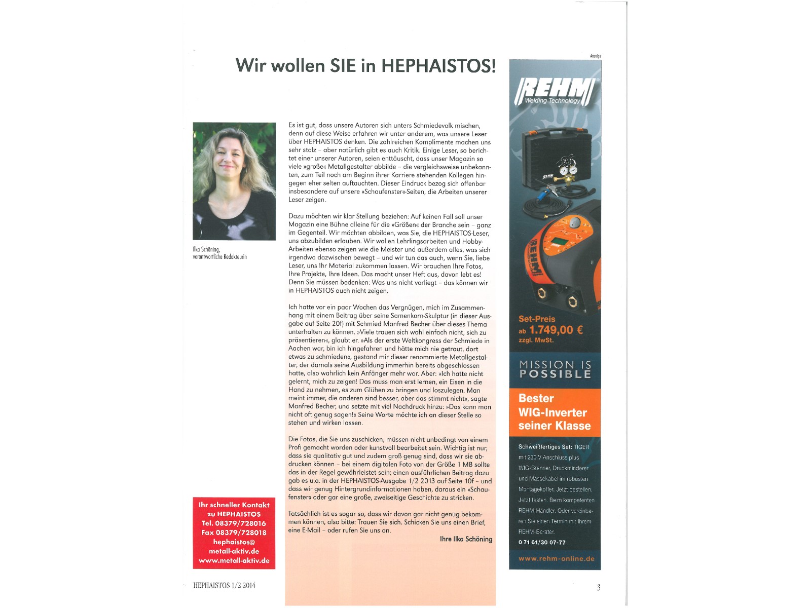 Zeitschrift HEPHAISTOS 2014, 1/2-3