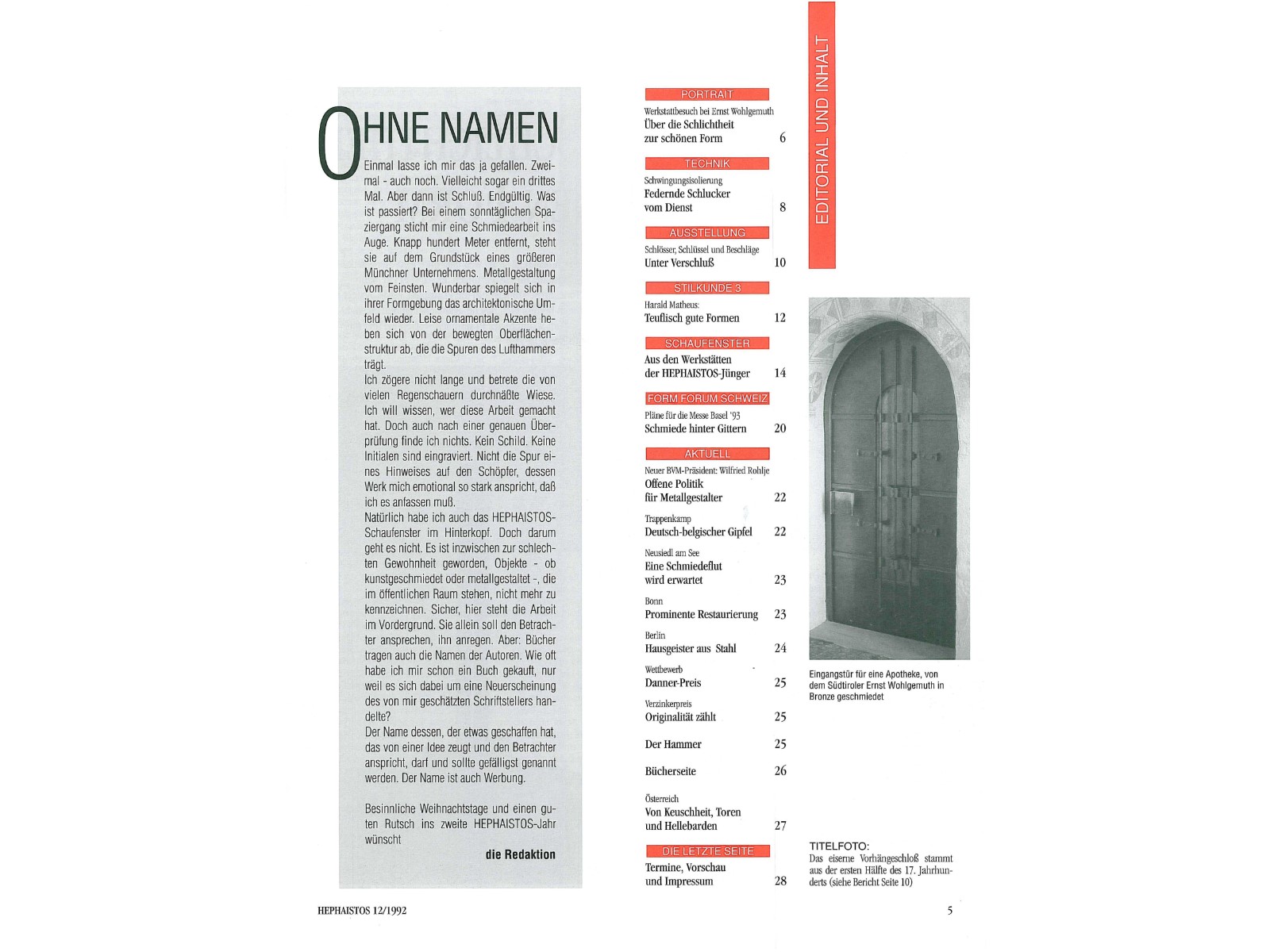 Zeitschrift HEPHAISTOS 1992, 12-3 Zeitschrift HEPHAISTOS 1992, 12-3