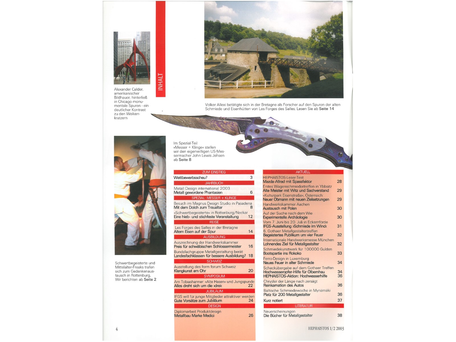 Zeitschrift HEPHAISTOS 2003, 1/2-4