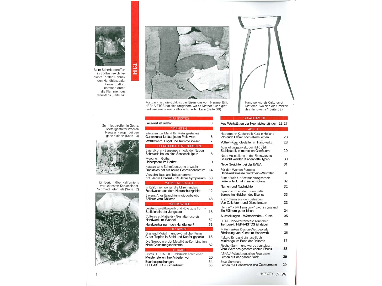 Zeitschrift HEPHAISTOS 1999, 1/2-4