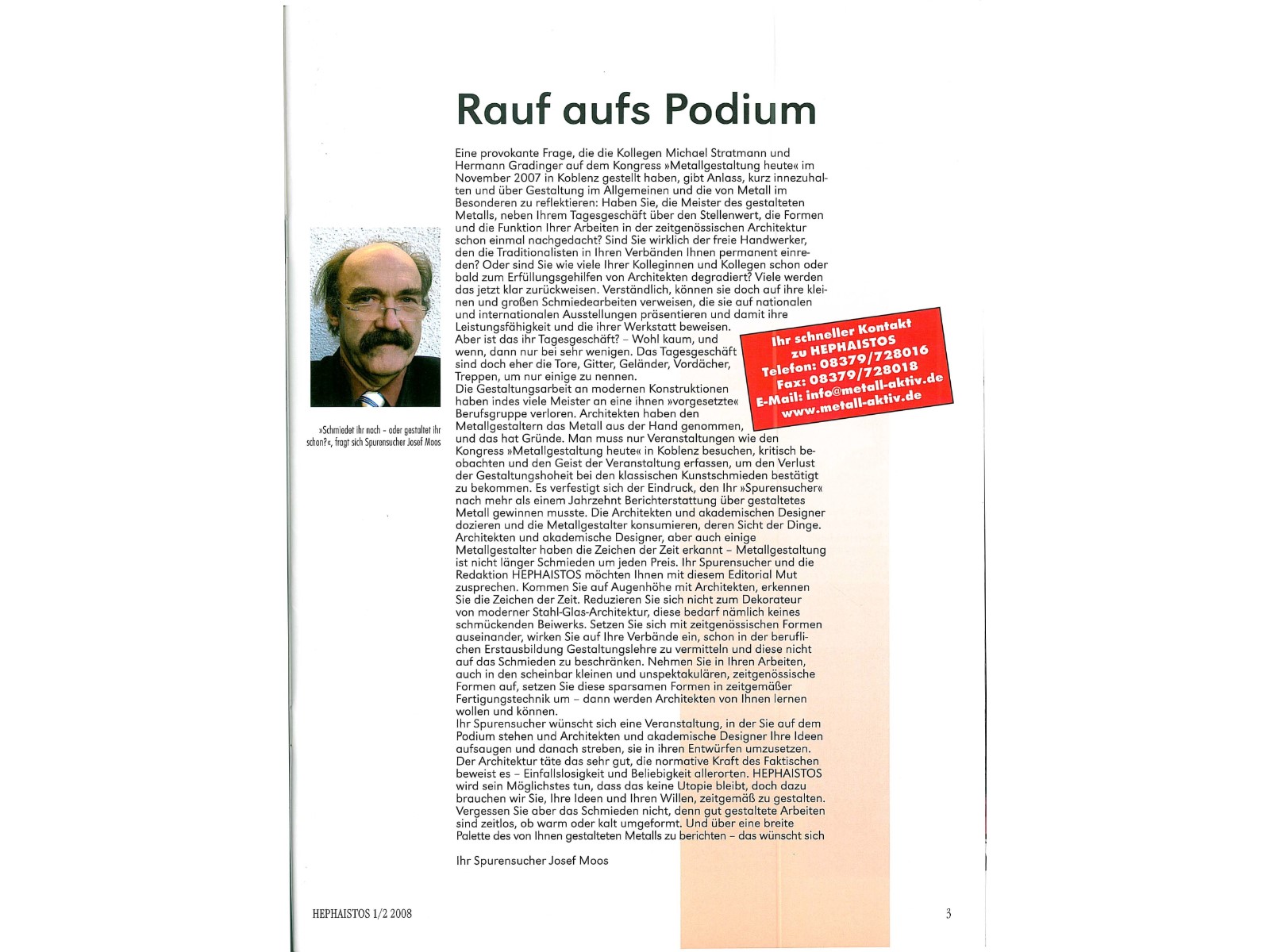 Zeitschrift HEPHAISTOS 2008, 1/2-3