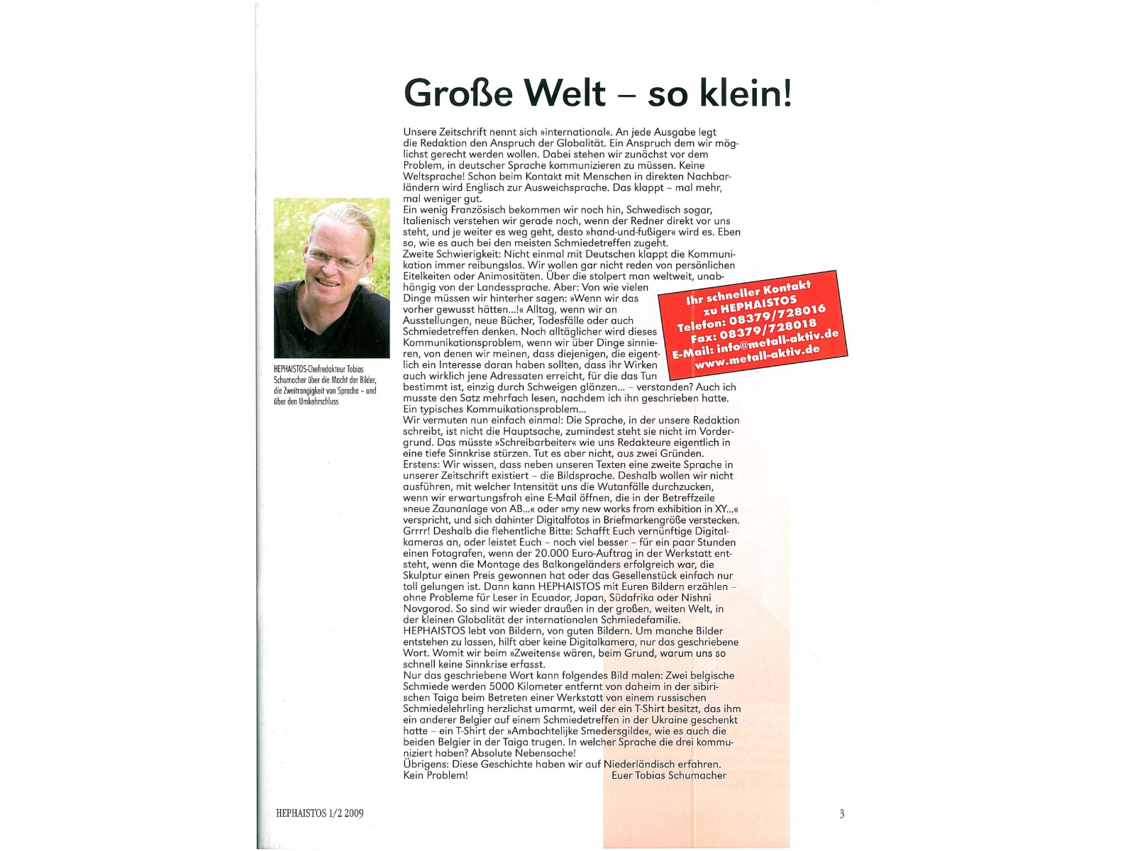 Zeitschrift HEPHAISTOS 2009, 1/2-3