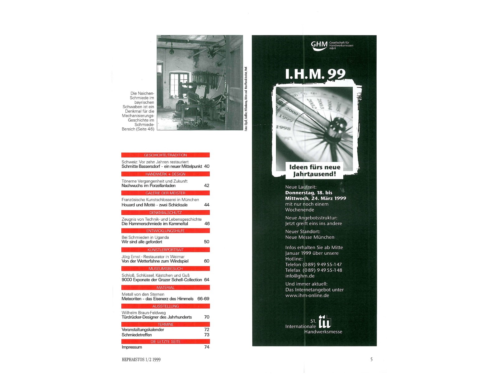 Zeitschrift HEPHAISTOS 1999, 1/2-5