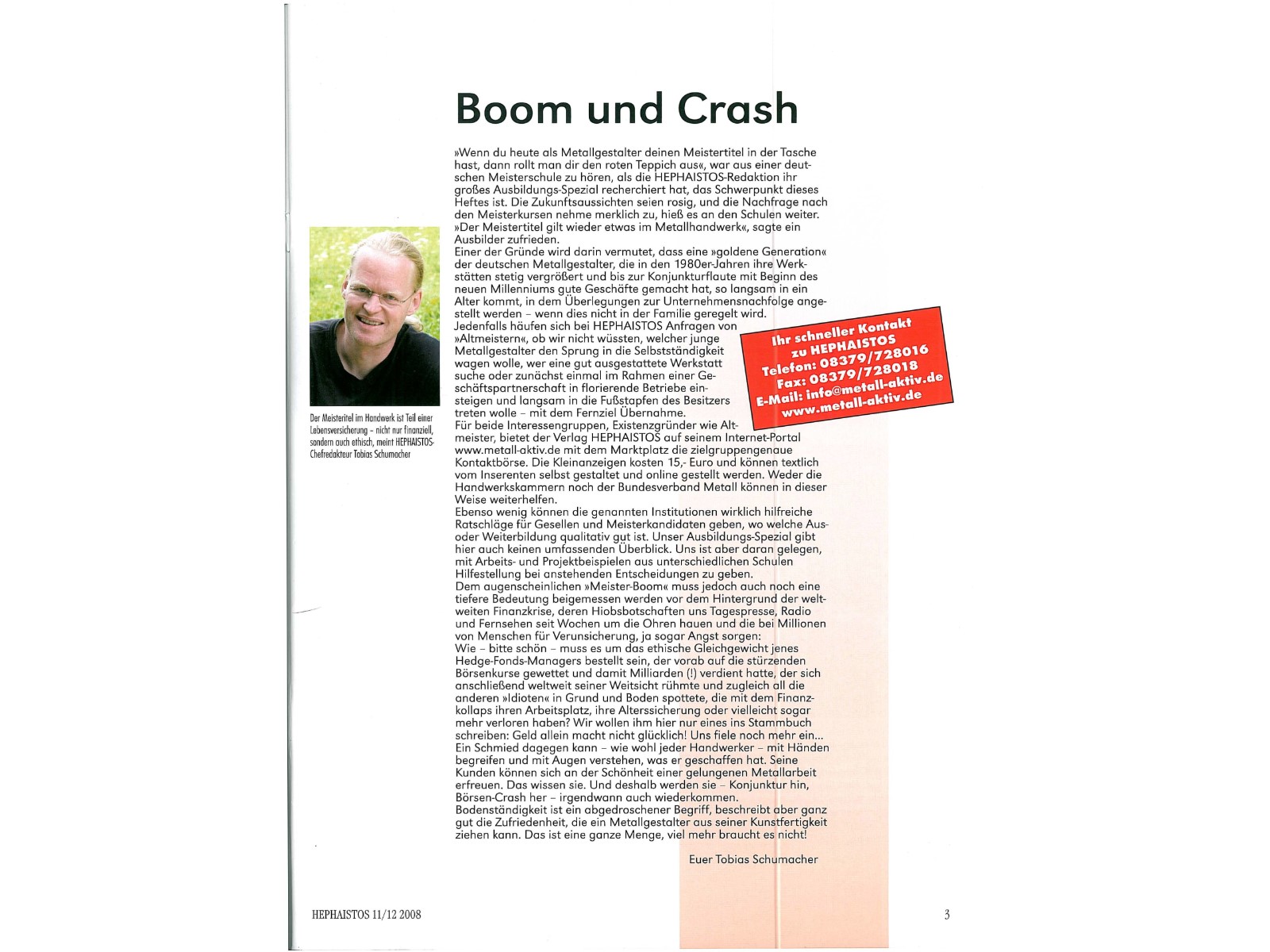 Zeitschrift HEPHAISTOS 2008, 11/12-3