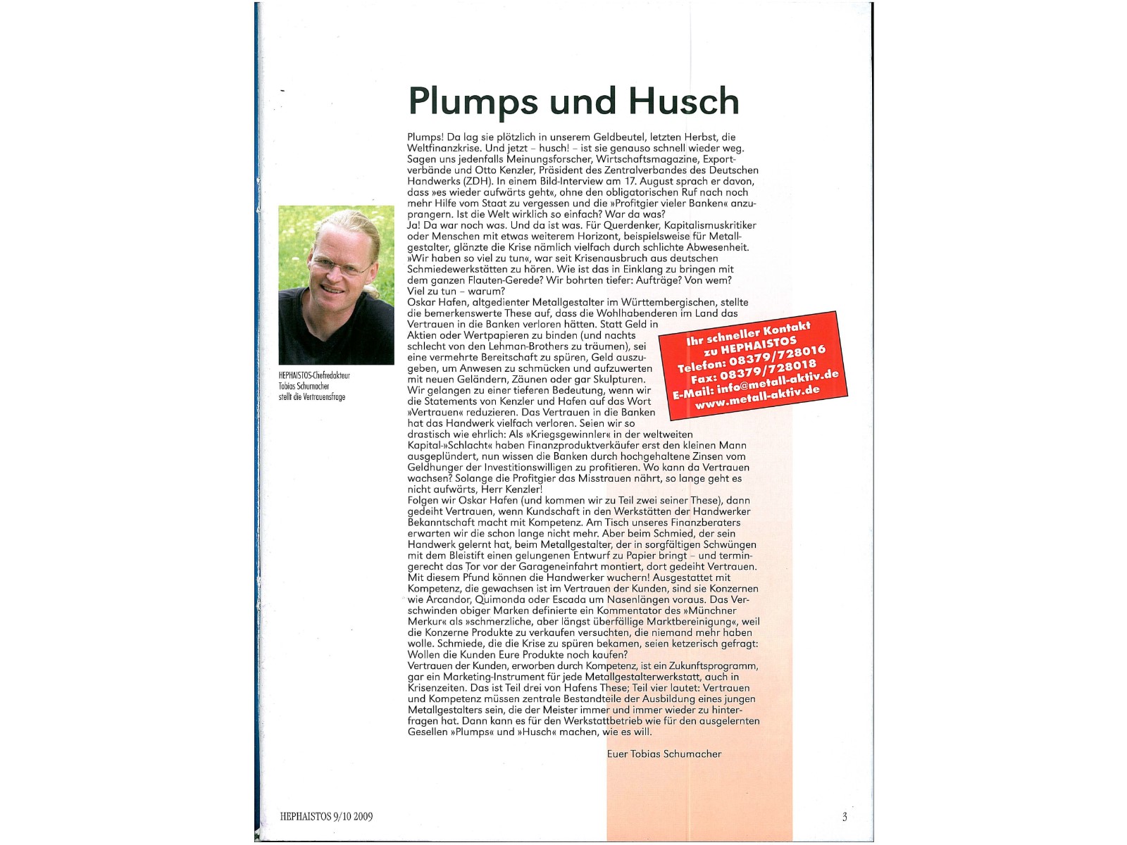 Zeitschrift HEPHAISTOS 2009, 9/10-3