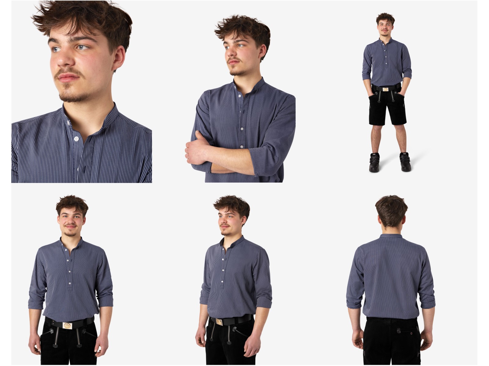 Arbeitshemd Schmiede marine-weiß|navy-white|marine-blanc, 2XS-5