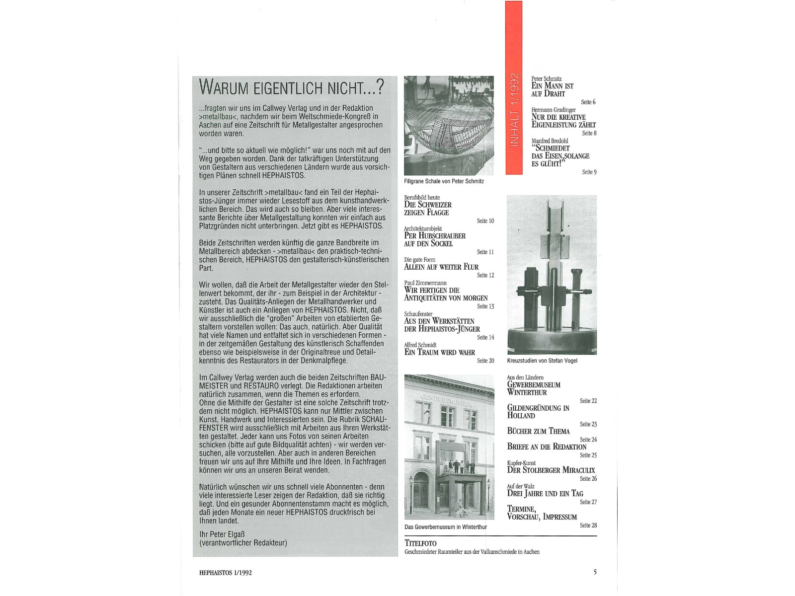 Zeitschrift HEPHAISTOS 1992, 01-5
