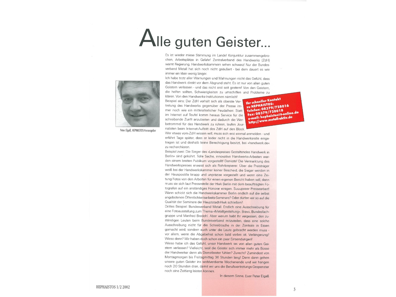 Zeitschrift HEPHAISTOS 2002, 1/2-3