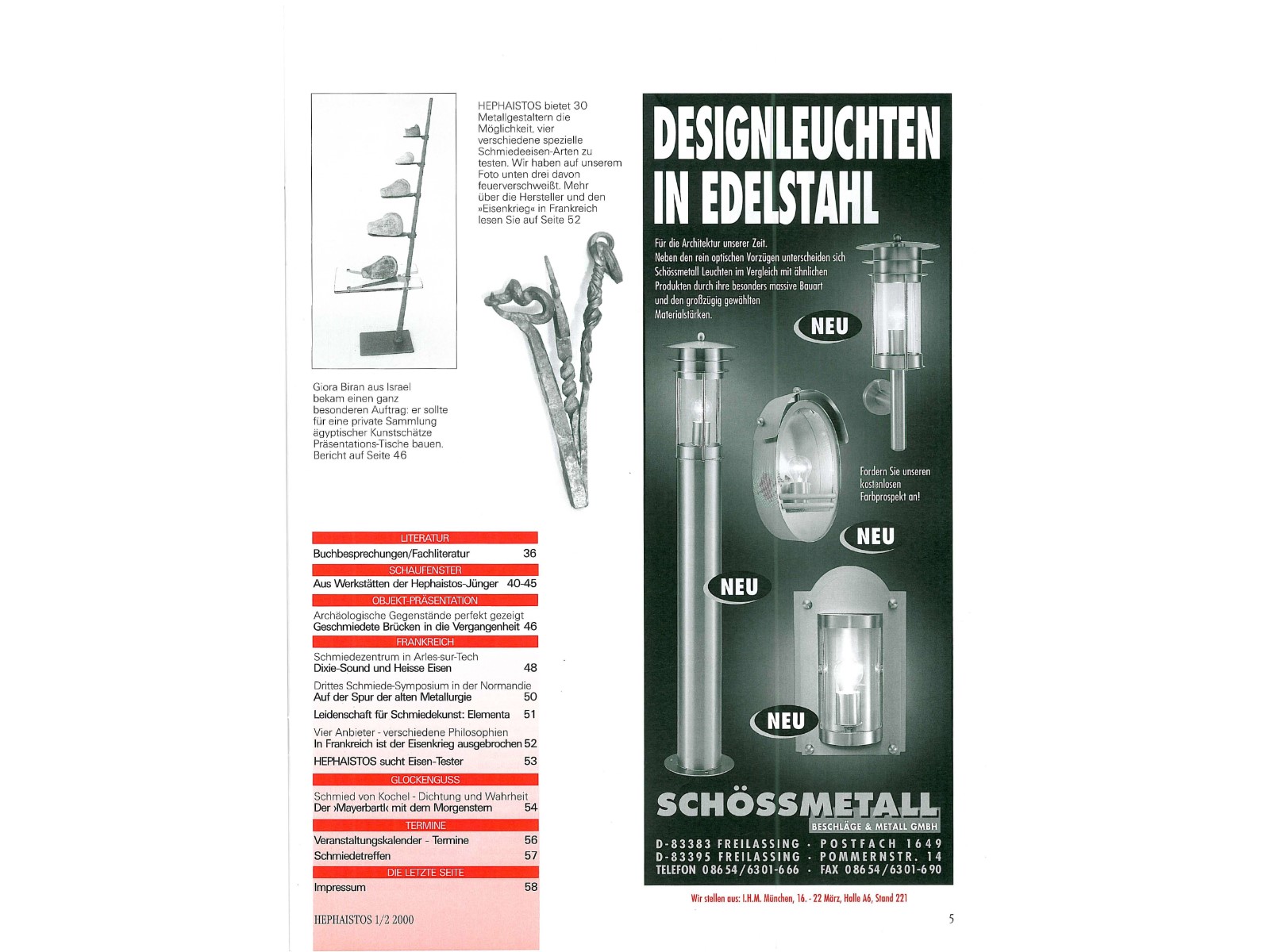 Zeitschrift HEPHAISTOS 2000, 1/2-5