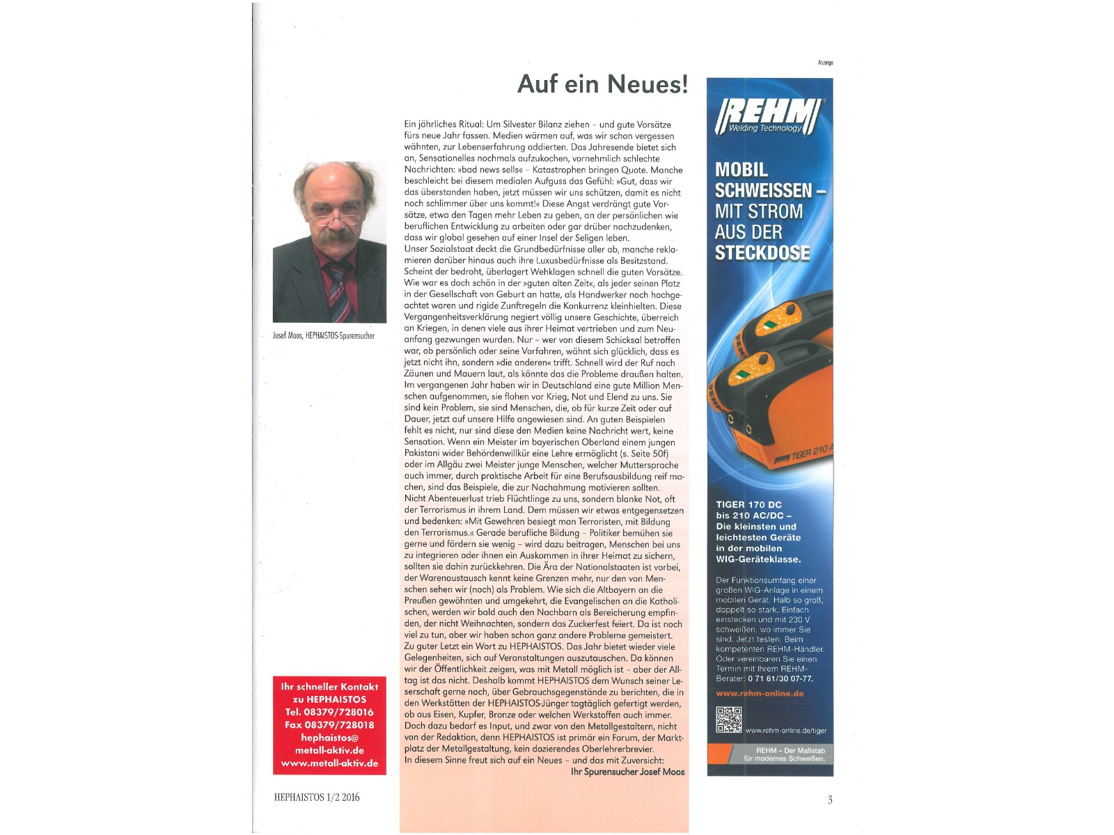 Zeitschrift HEPHAISTOS 2016, 1/2-3
