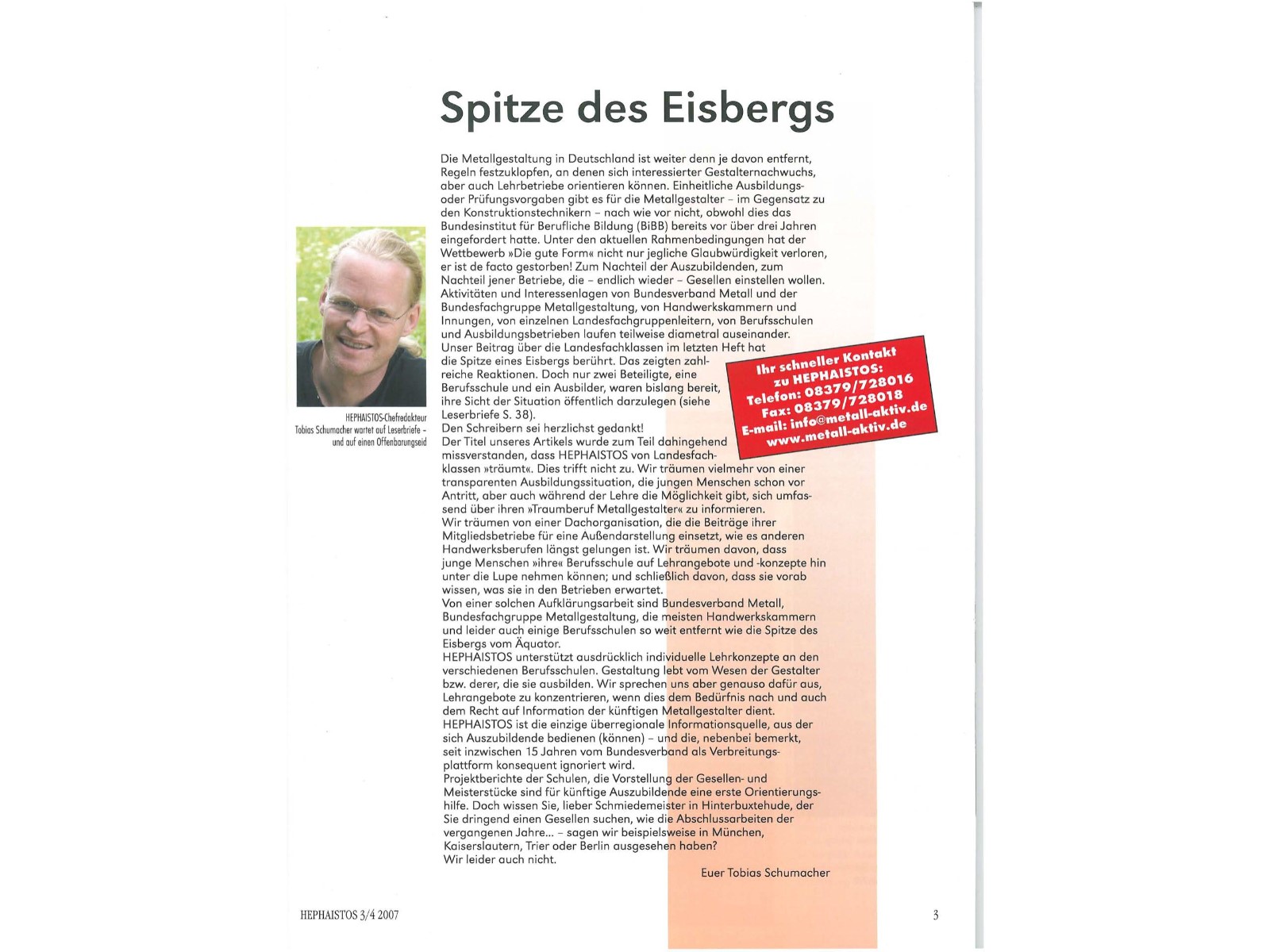 Zeitschrift HEPHAISTOS 2007, 3/4-3