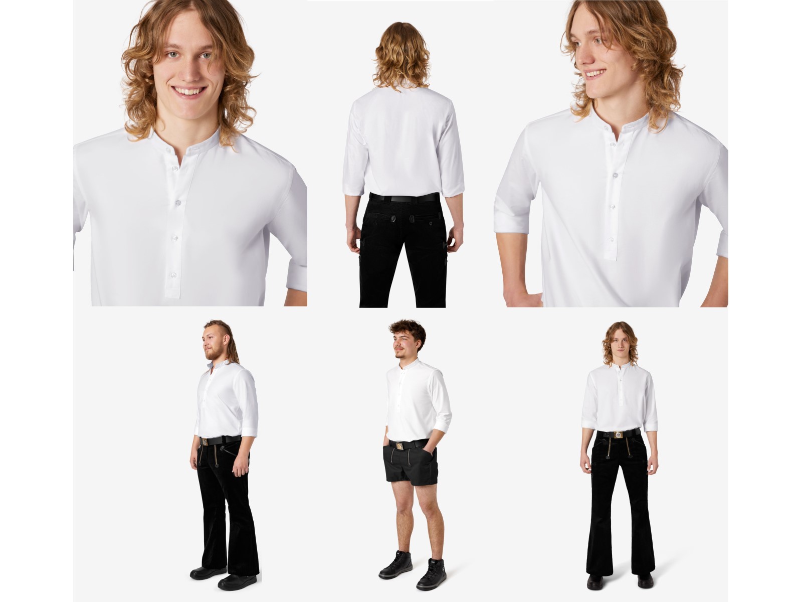 (BLOB)Chemise décontractée de forge blanc, 3XL-5