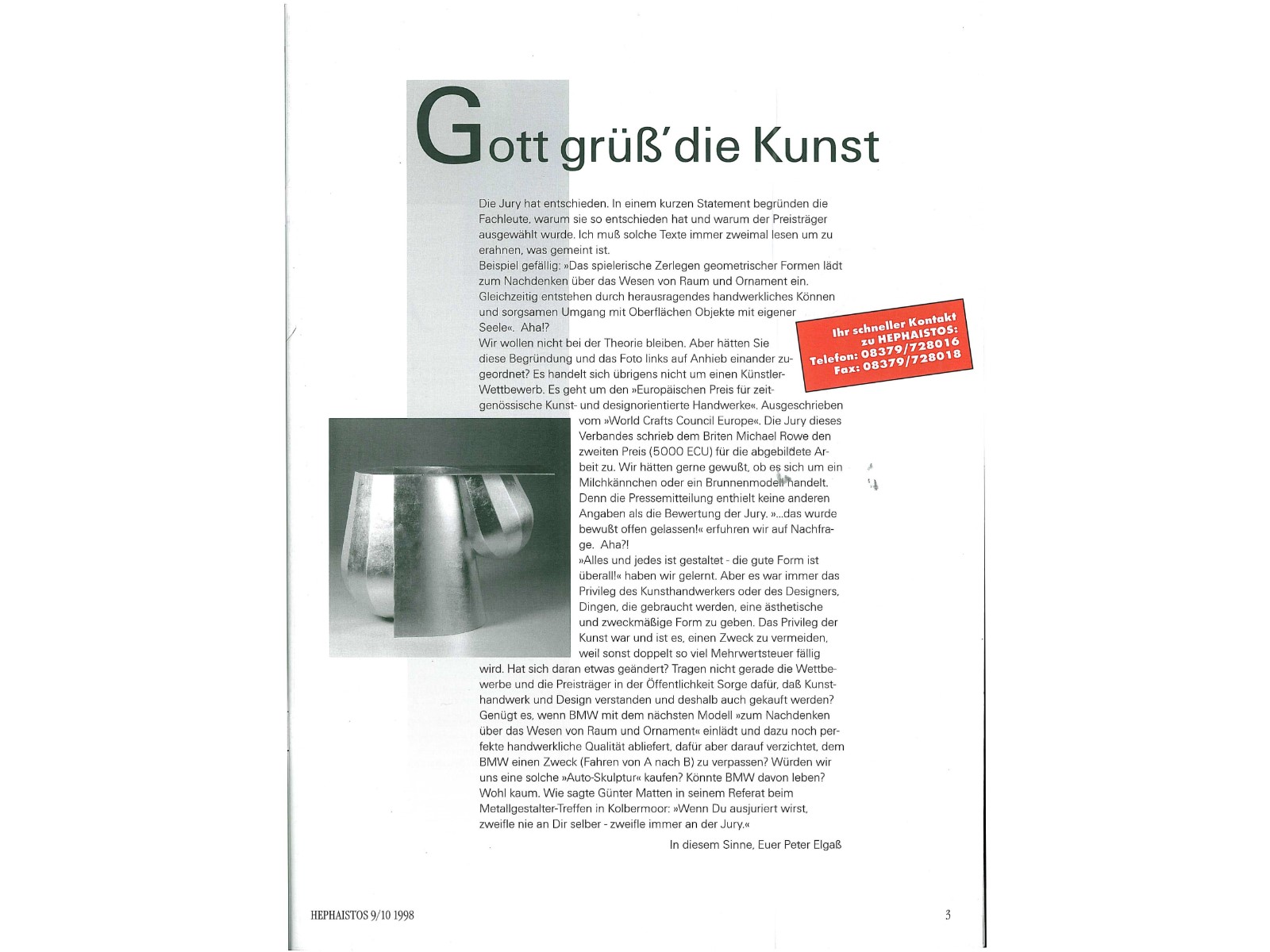 Zeitschrift HEPHAISTOS 1998, 9/10-3