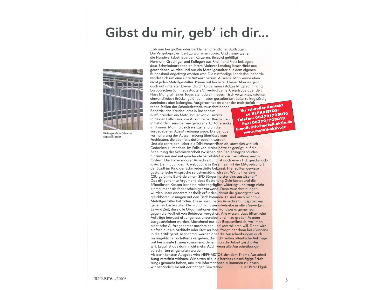 Zeitschrift HEPHAISTOS 2006, 1/2-3