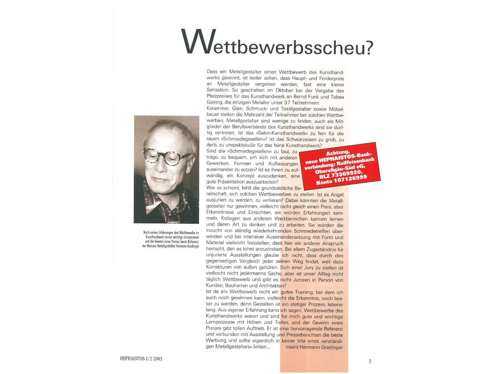 Zeitschrift HEPHAISTOS 2003, 1/2-3
