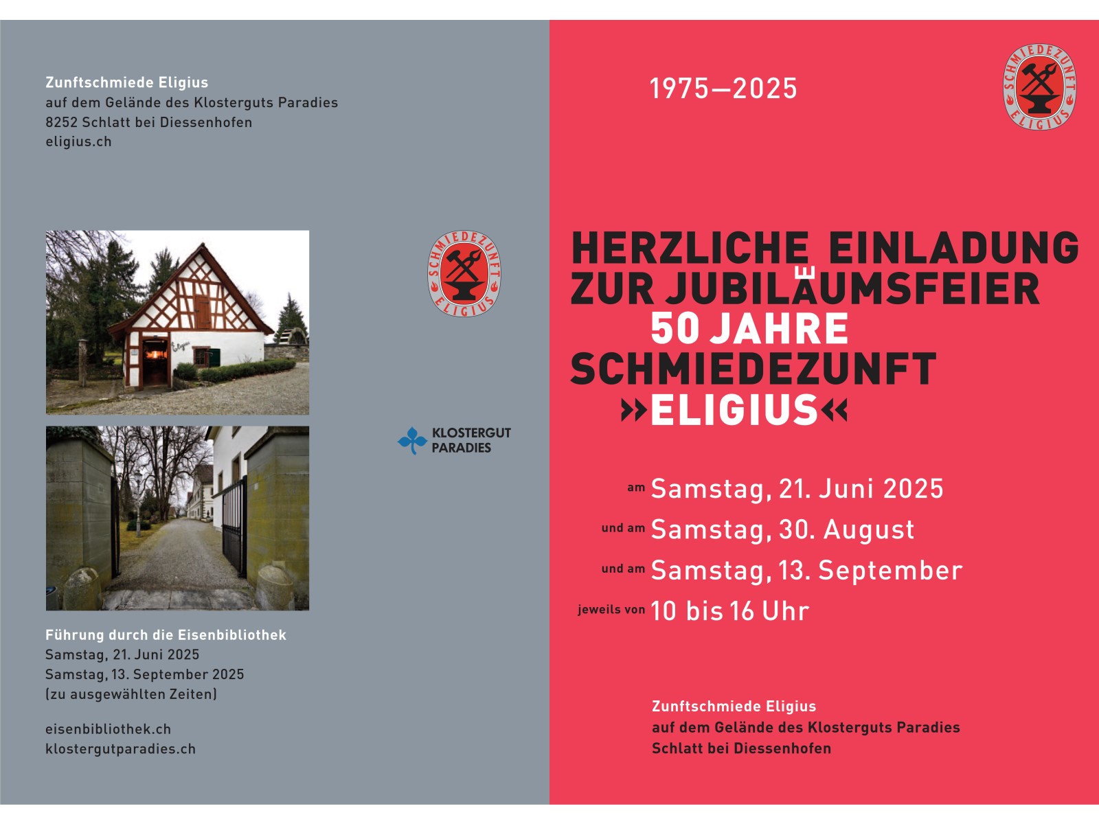 50 Jahre Eligius Schmiedezunft  (CH) - 21. Juni/ 30. August/ 13 September 2025-2