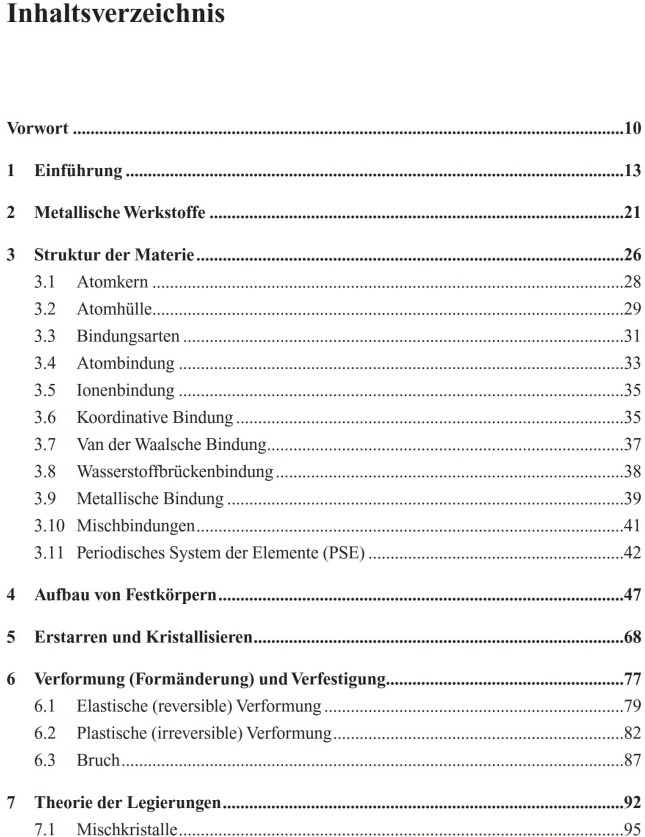 Metallkunde – Werkstoffe und Beschichtungen