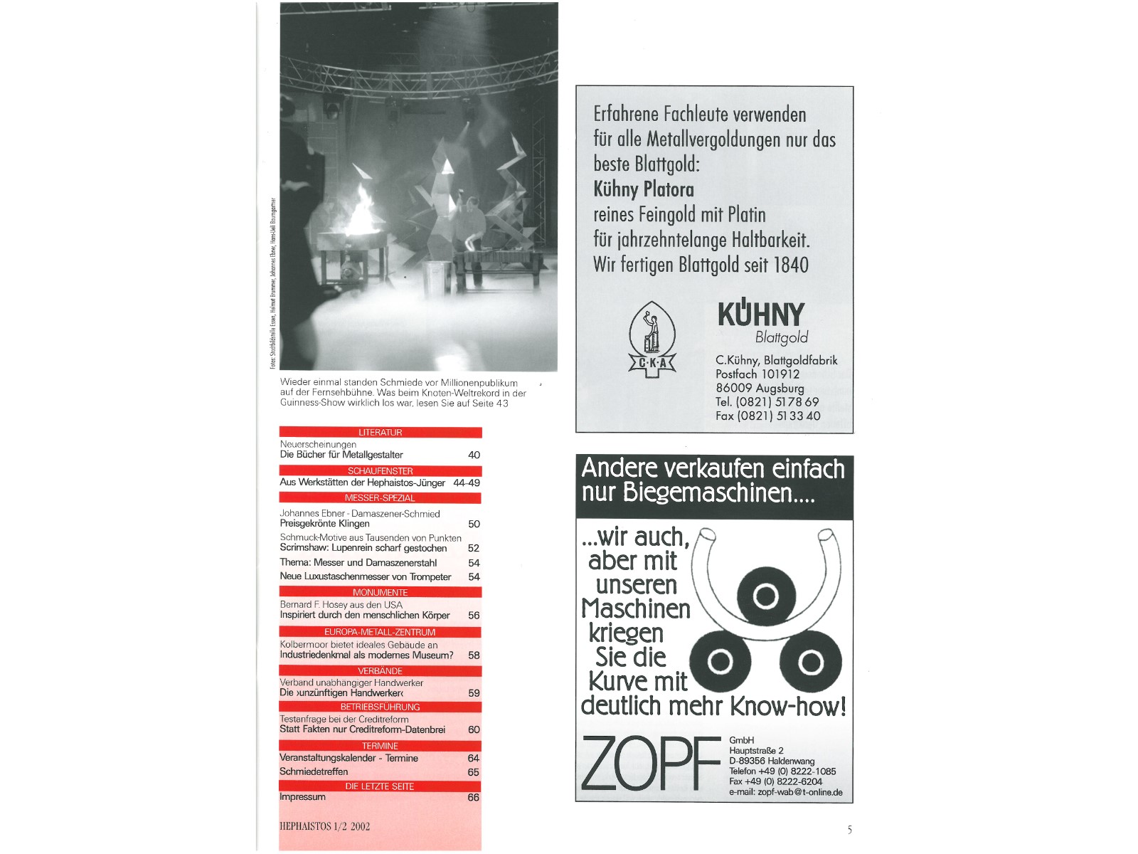 Zeitschrift HEPHAISTOS 2002, 1/2-5