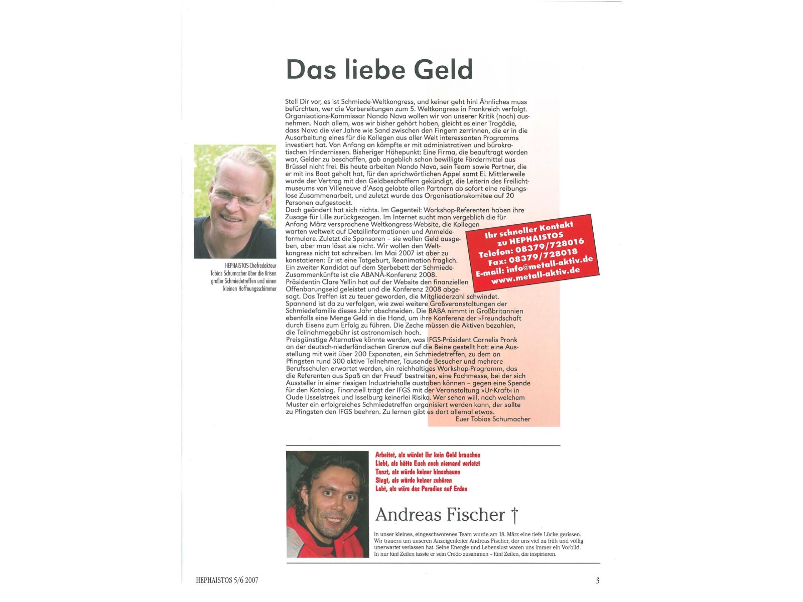 Zeitschrift HEPHAISTOS 2007, 5/6-3 Zeitschrift HEPHAISTOS 2007, 5/6-3