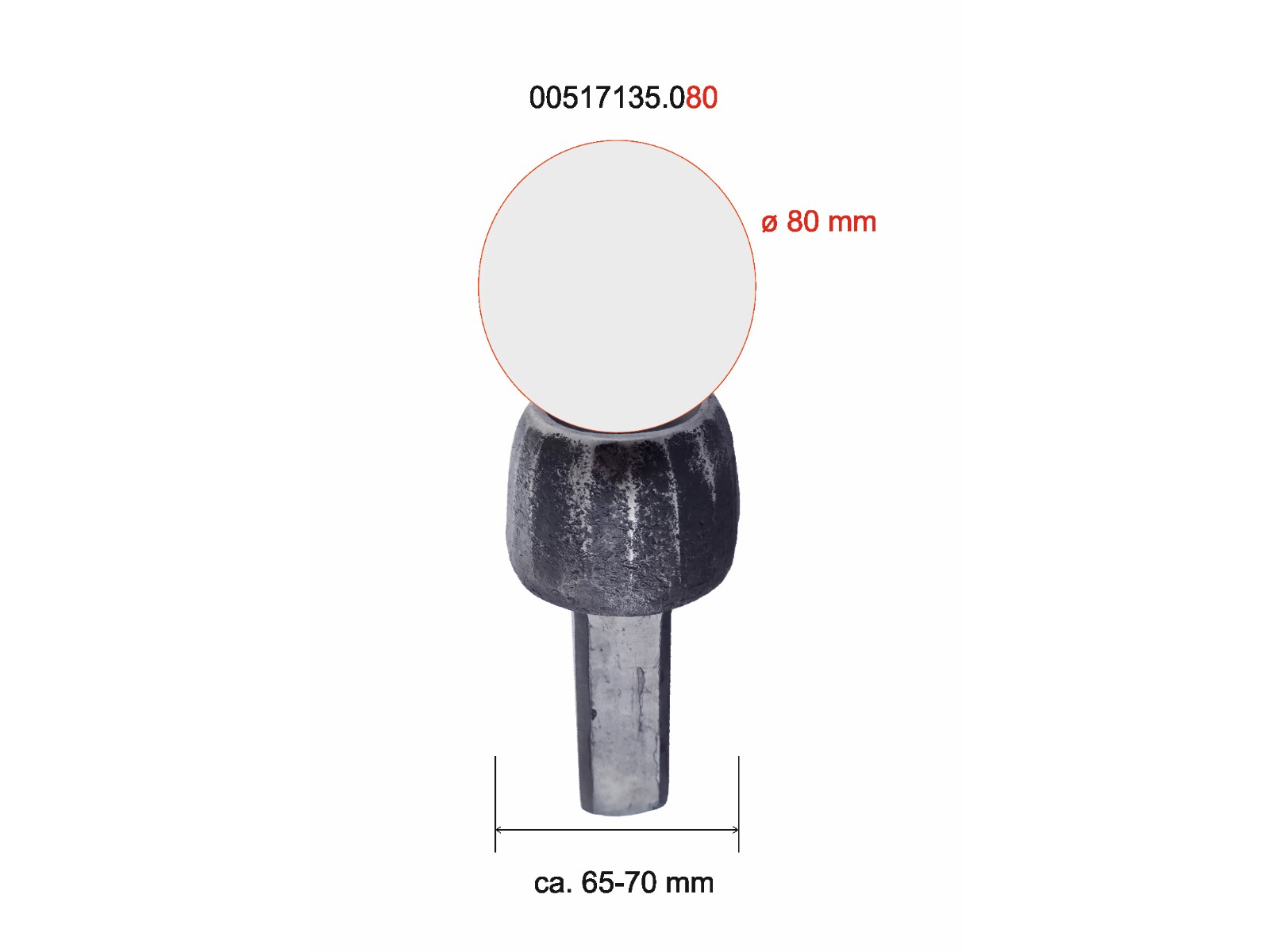 Kugelkopf konkav Ø 80 mm-4