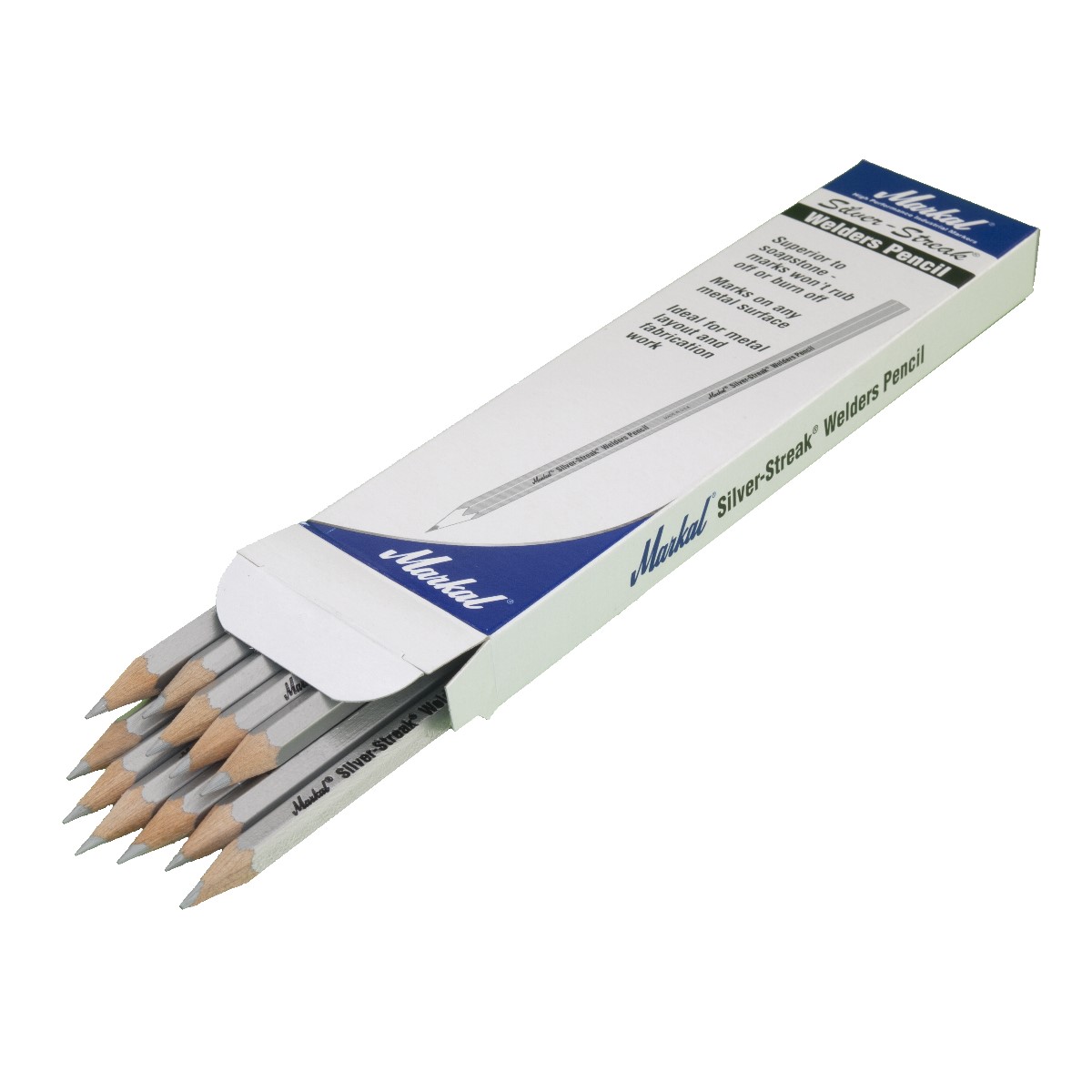 Schweissergriffel Stift silbern, Pack mit 12