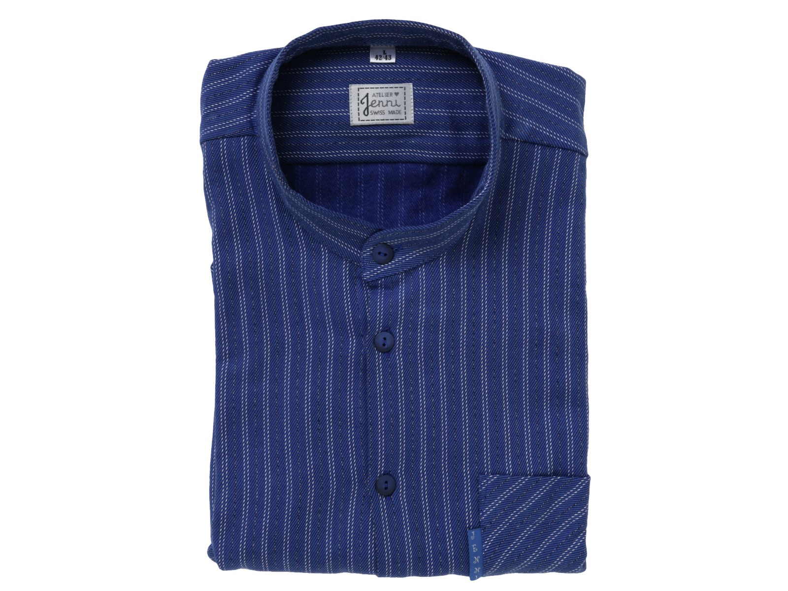 Schweizer Schmiedehemd blau, L-1