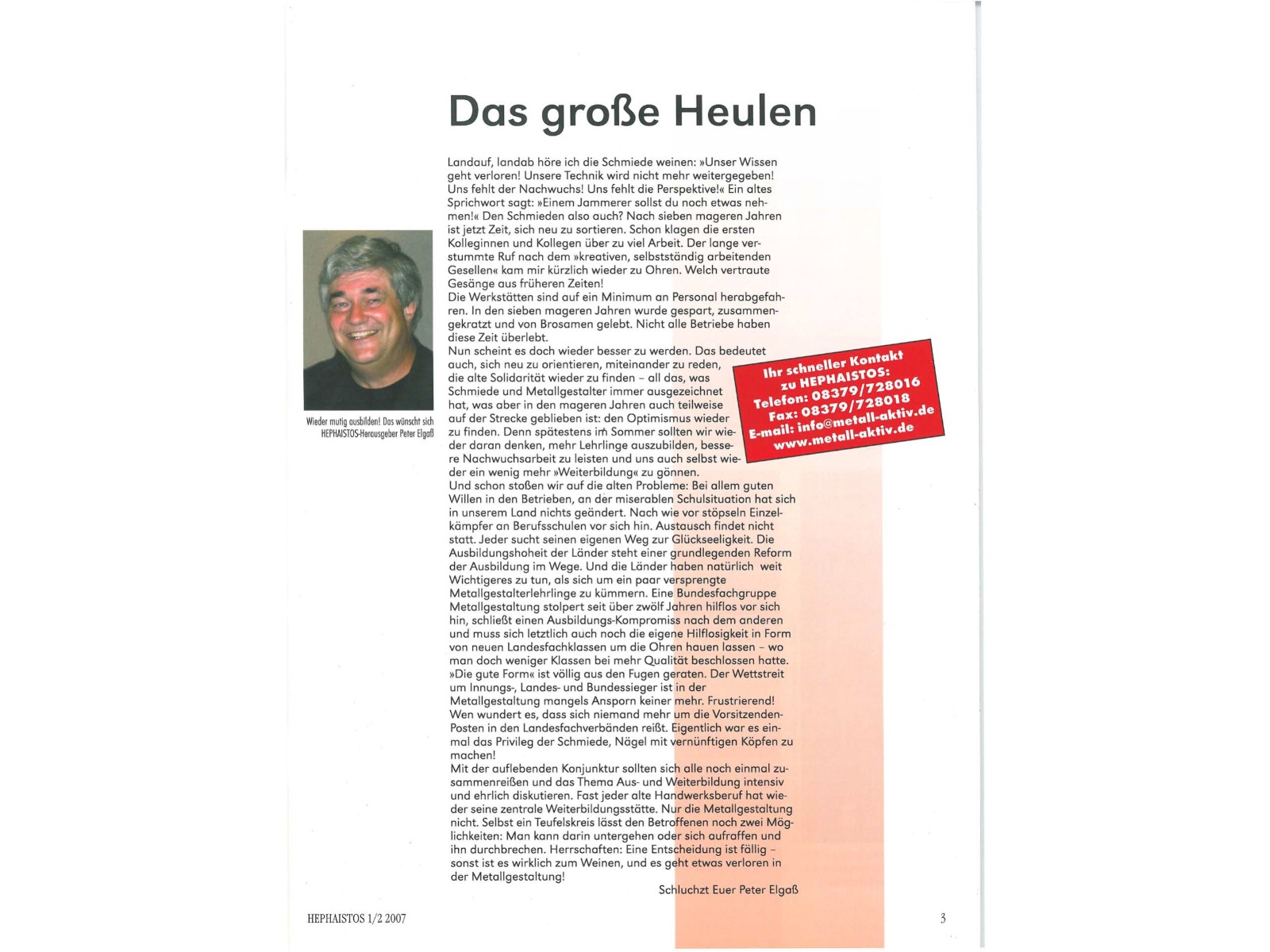 Zeitschrift HEPHAISTOS 2007, 1/2-3
