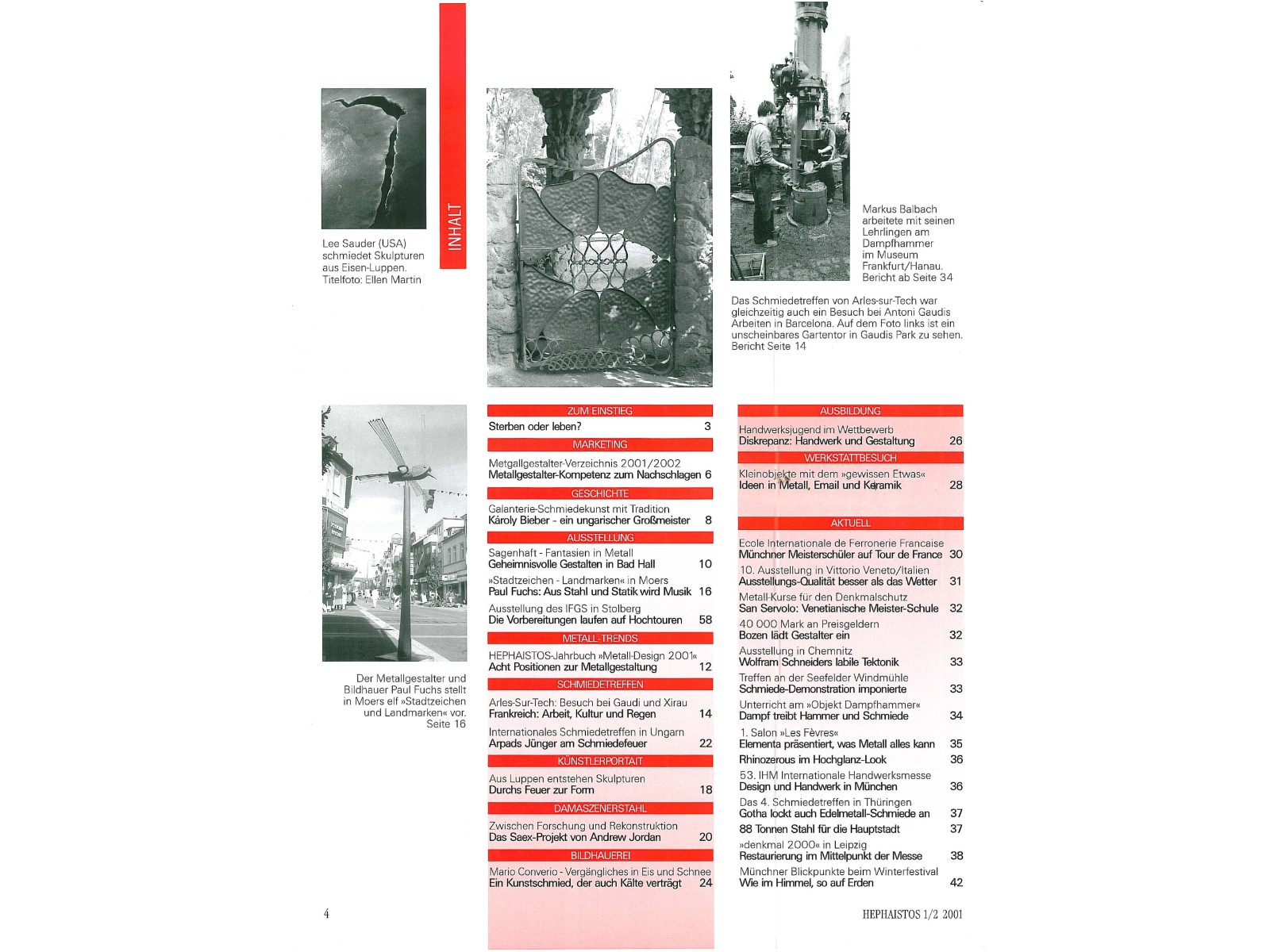 Zeitschrift HEPHAISTOS 2001, 1/2-4