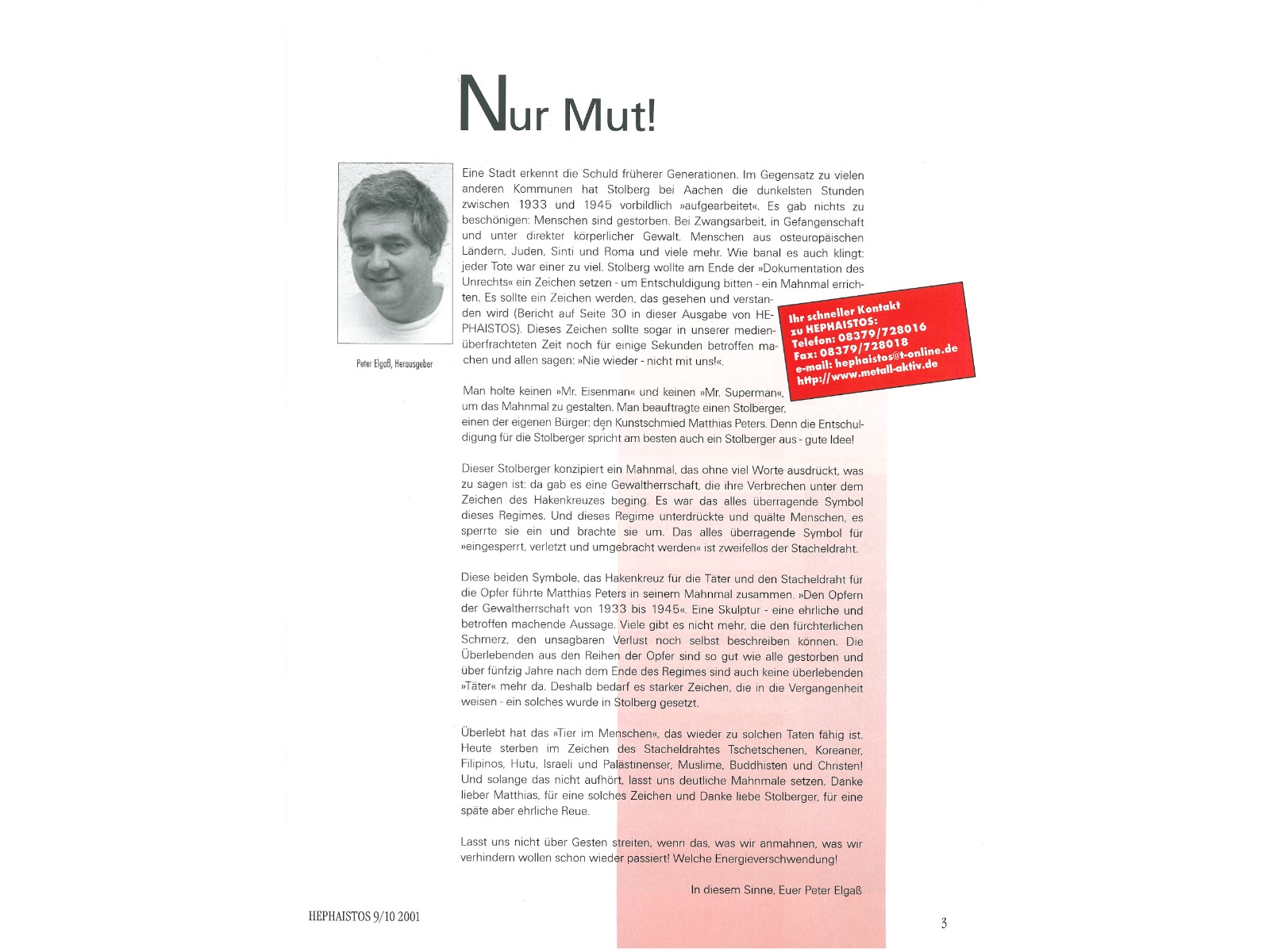 Zeitschrift HEPHAISTOS 2001, 9/10-3
