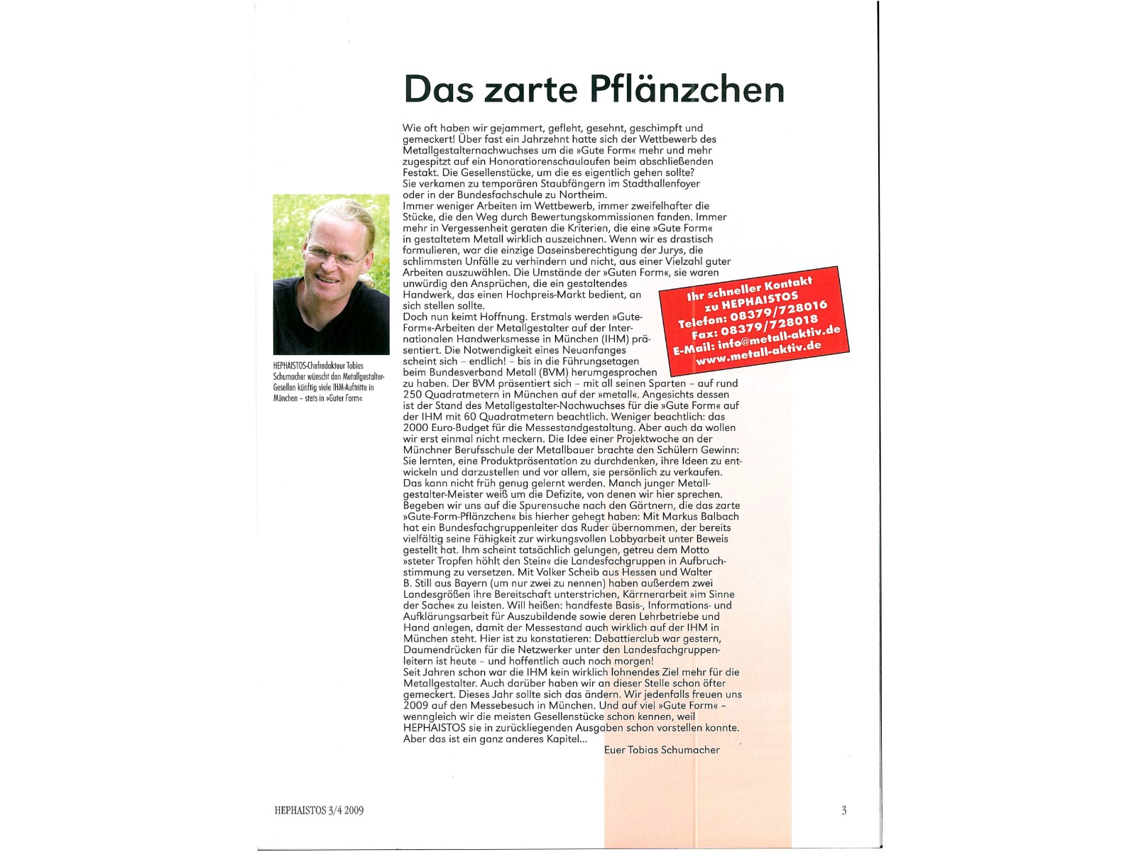 Zeitschrift HEPHAISTOS 2009, 3/4-3