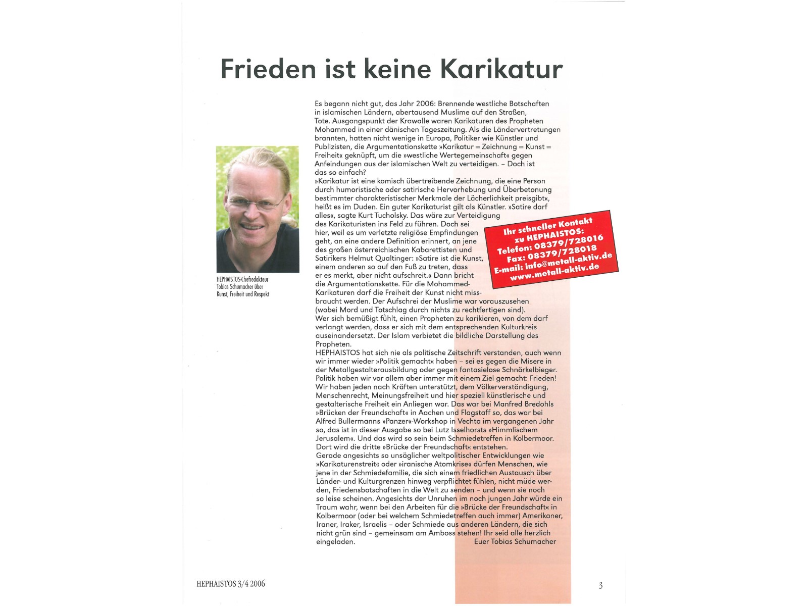 Zeitschrift HEPHAISTOS 2006, 3/4-3