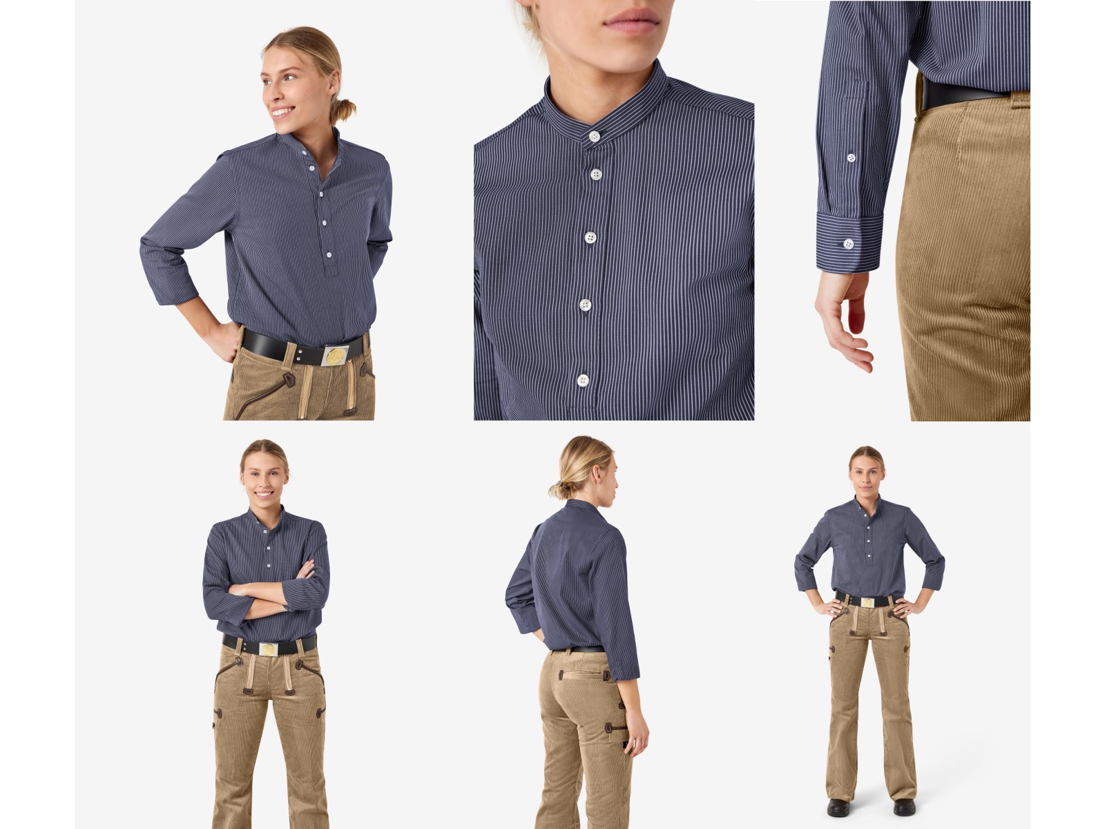 Arbeitshemd Schmiede marine-weiß|navy-white|marine-blanc, M-6