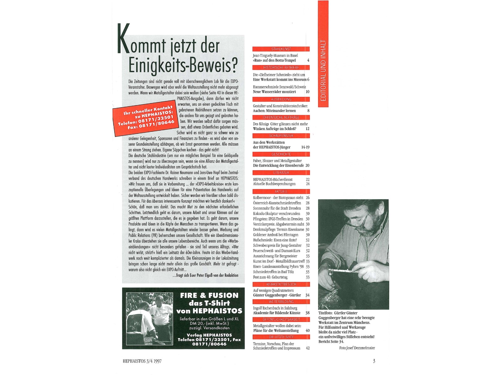 Zeitschrift HEPHAISTOS 1997, 3/4-3