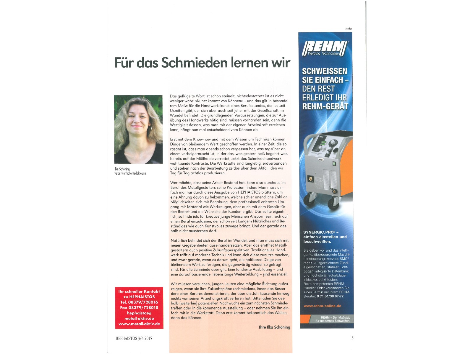 Zeitschrift HEPHAISTOS 2015, 3/4-3