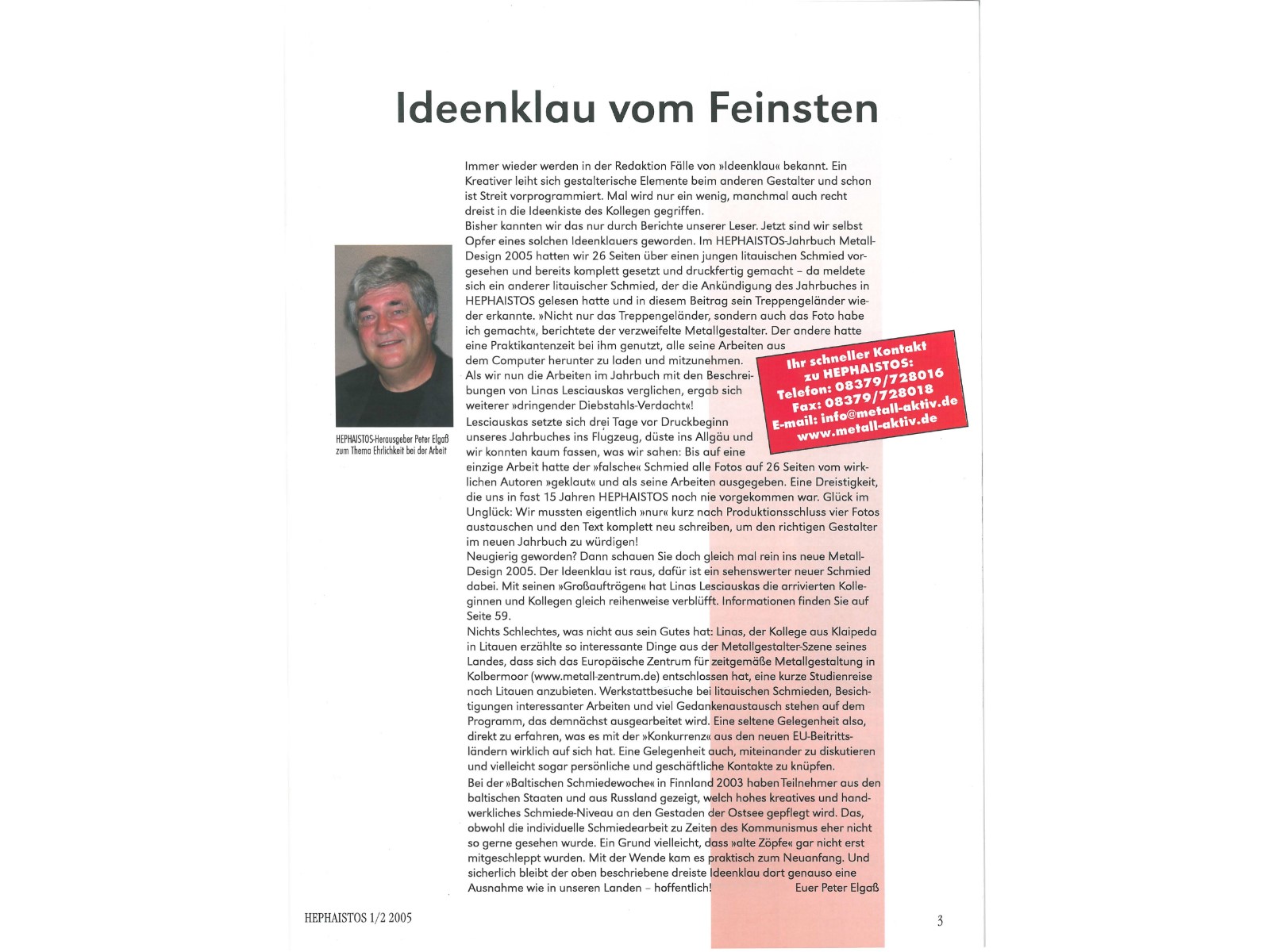 Zeitschrift HEPHAISTOS 2005, 1/2-3