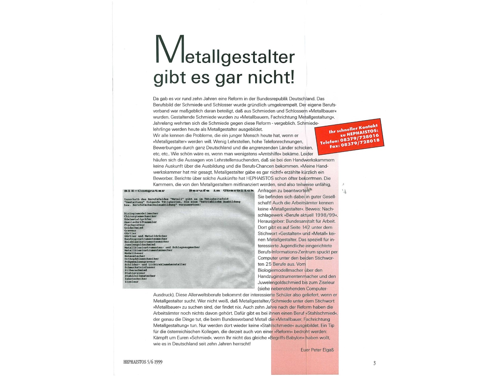 Zeitschrift HEPHAISTOS 1999, 5/6-3