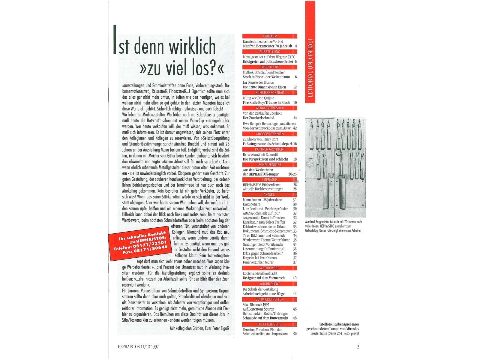 Zeitschrift HEPHAISTOS 1997, 11/12-3