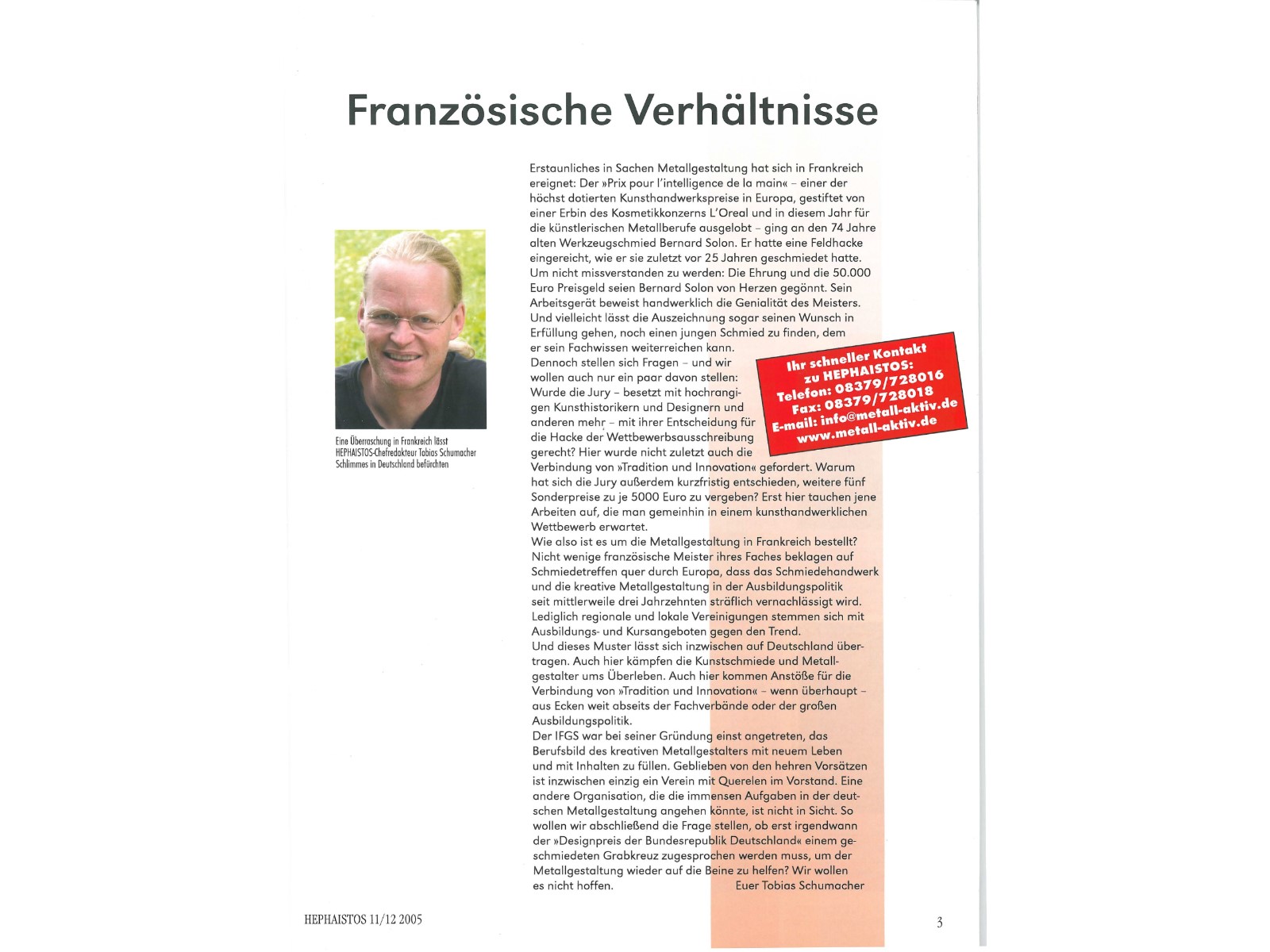 Zeitschrift HEPHAISTOS 2005, 11/12-3