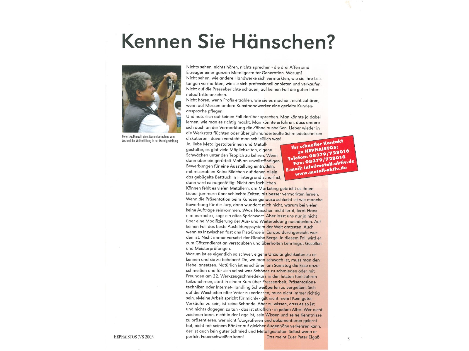 Zeitschrift HEPHAISTOS 2003, 7/8-3