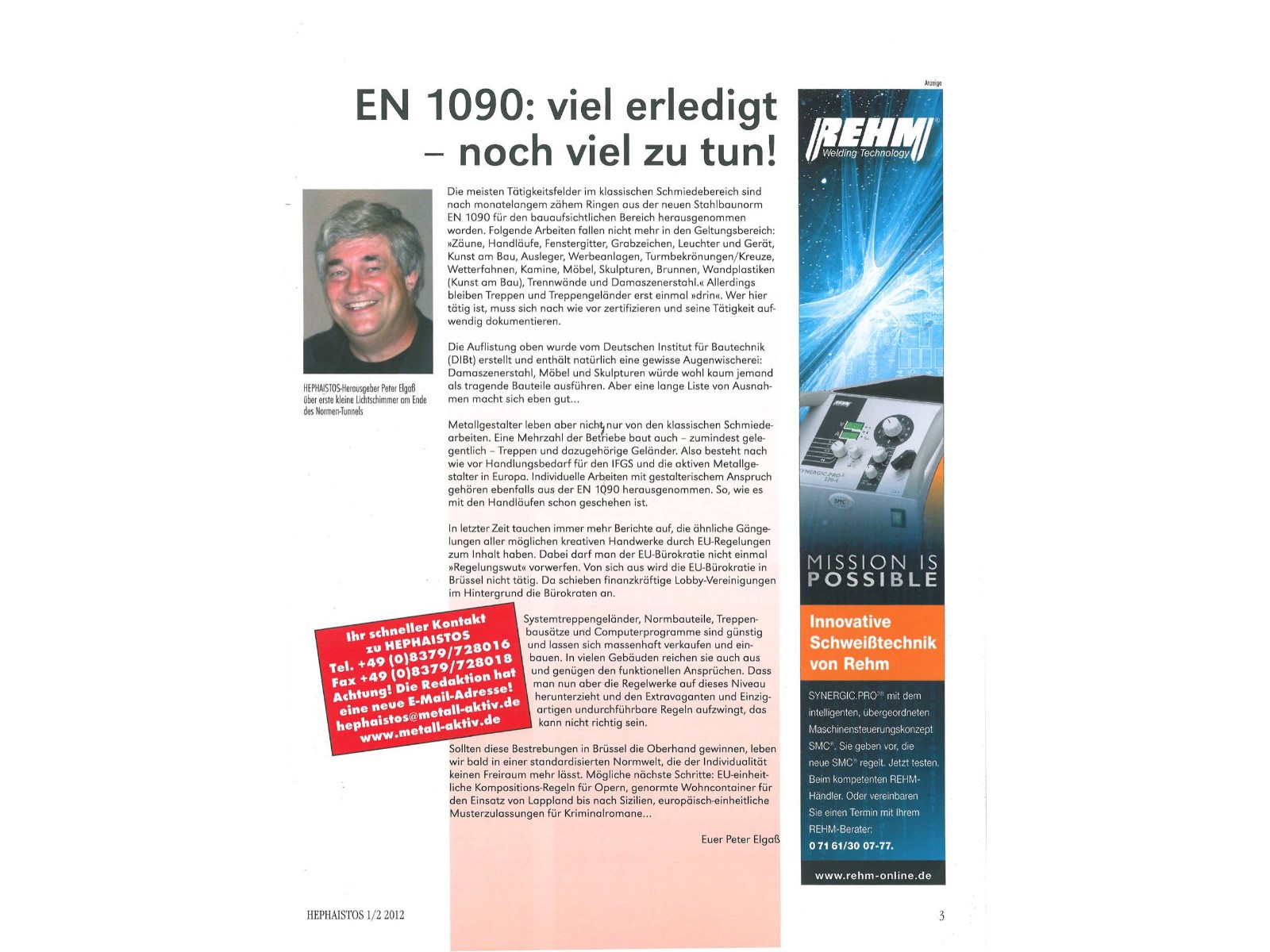 Zeitschrift HEPHAISTOS 2012, 1/2-3