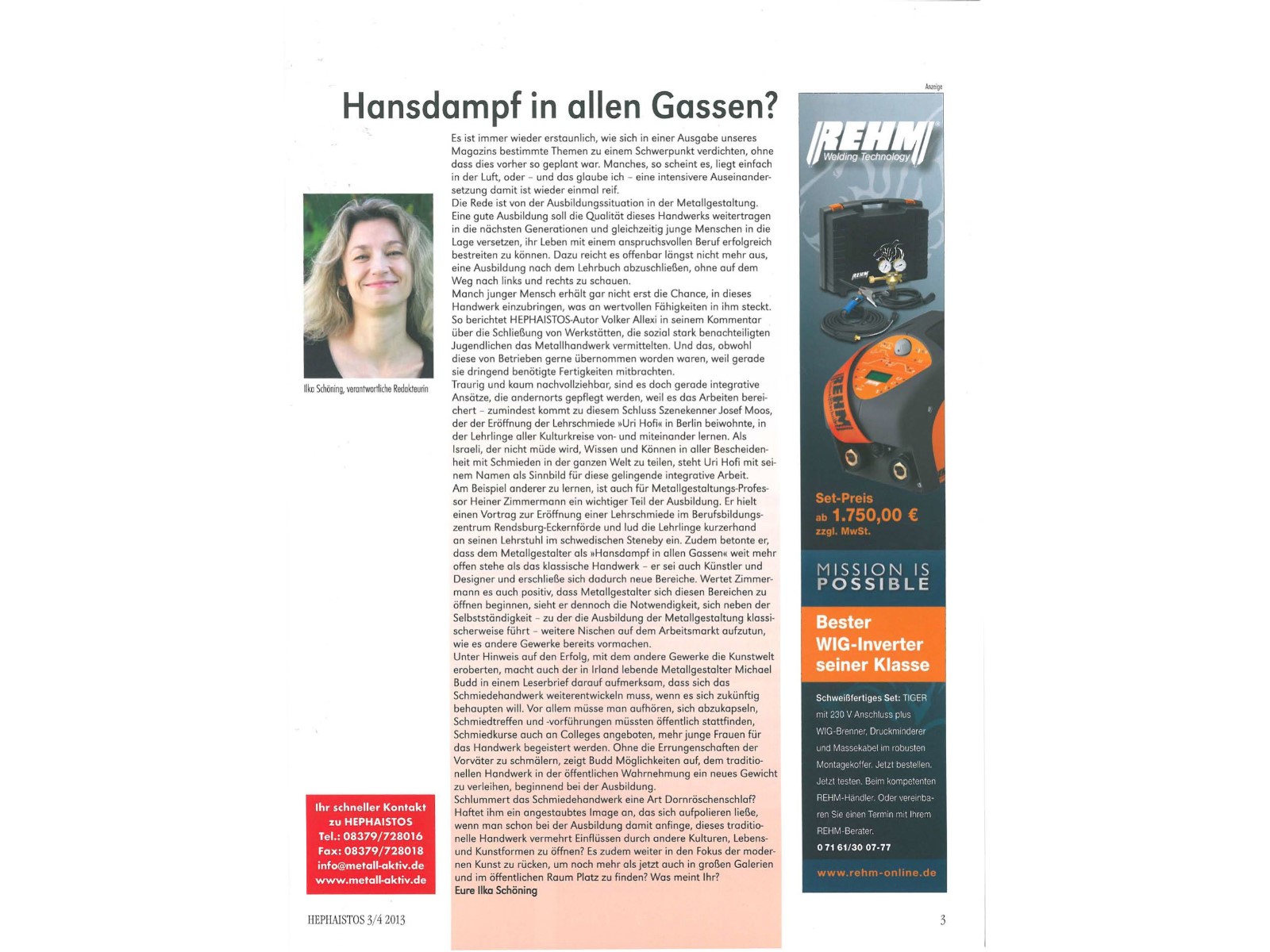 Zeitschrift HEPHAISTOS 2013, 3/4-3