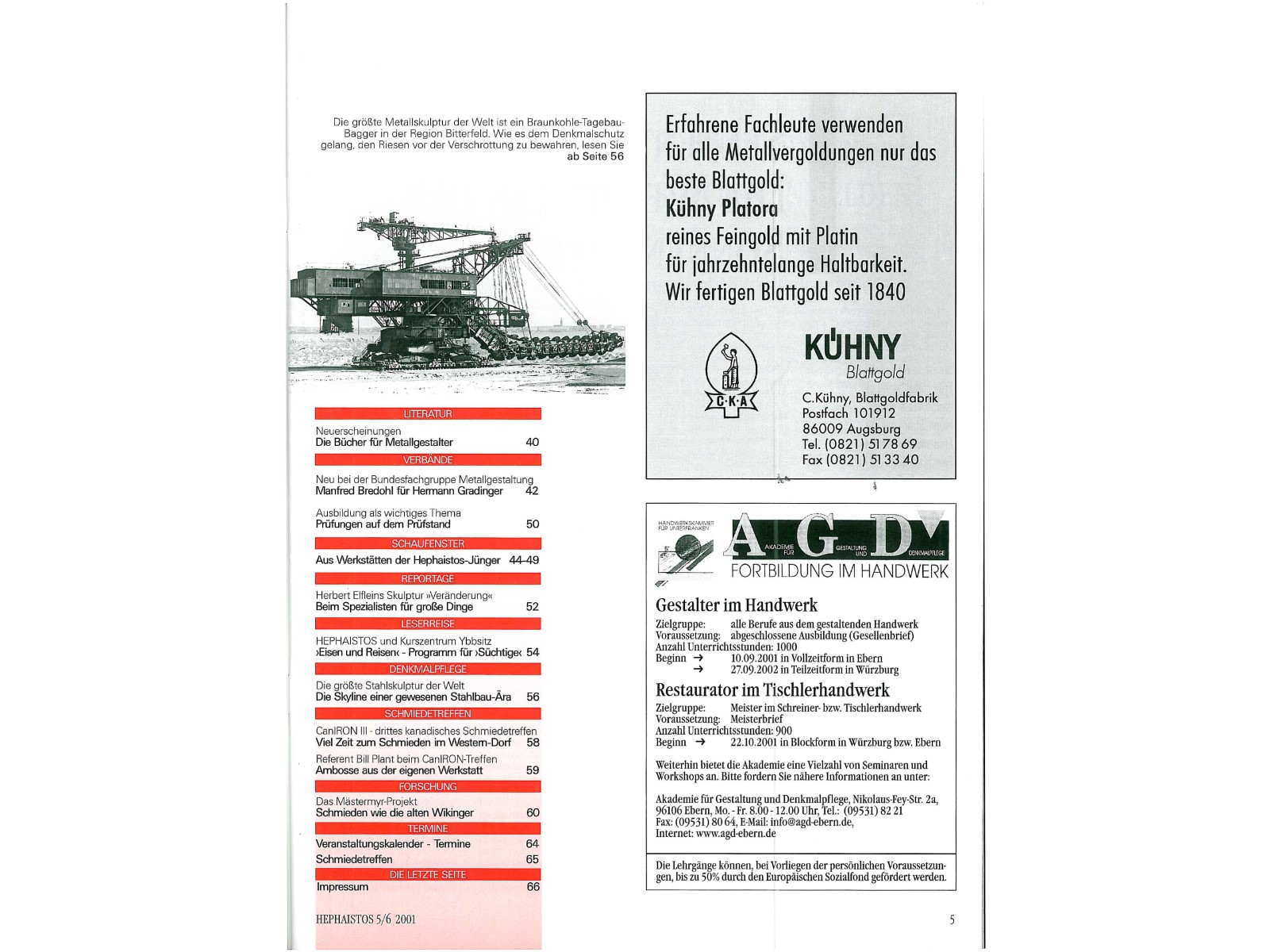 Zeitschrift HEPHAISTOS 2001, 5/6-5
