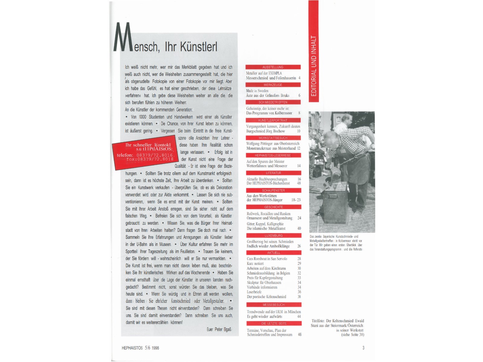 Zeitschrift HEPHAISTOS 1998, 5/6-3