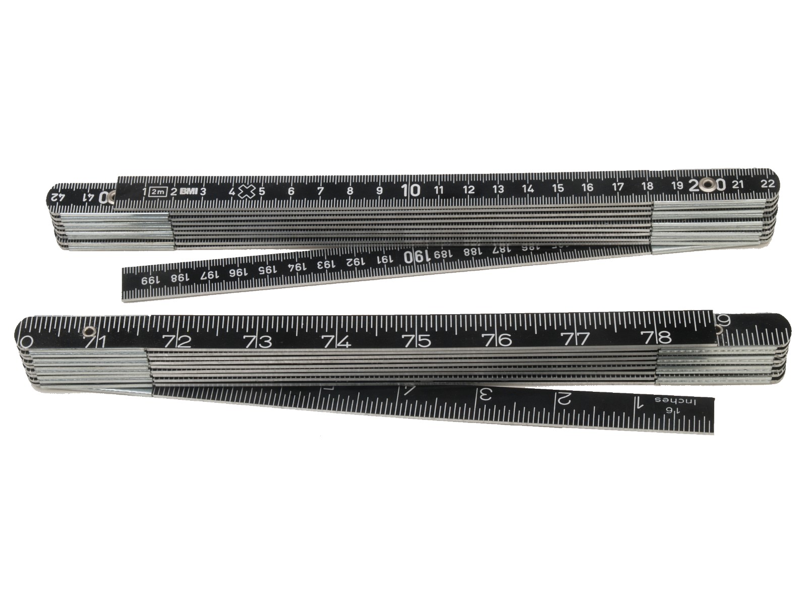 Alu-Gliedermaßstab, 2 m, schwarz eloxiert, mm/Inch-1 Alu-Gliedermaßstab, 2 m, schwarz eloxiert, mm/Inch-1