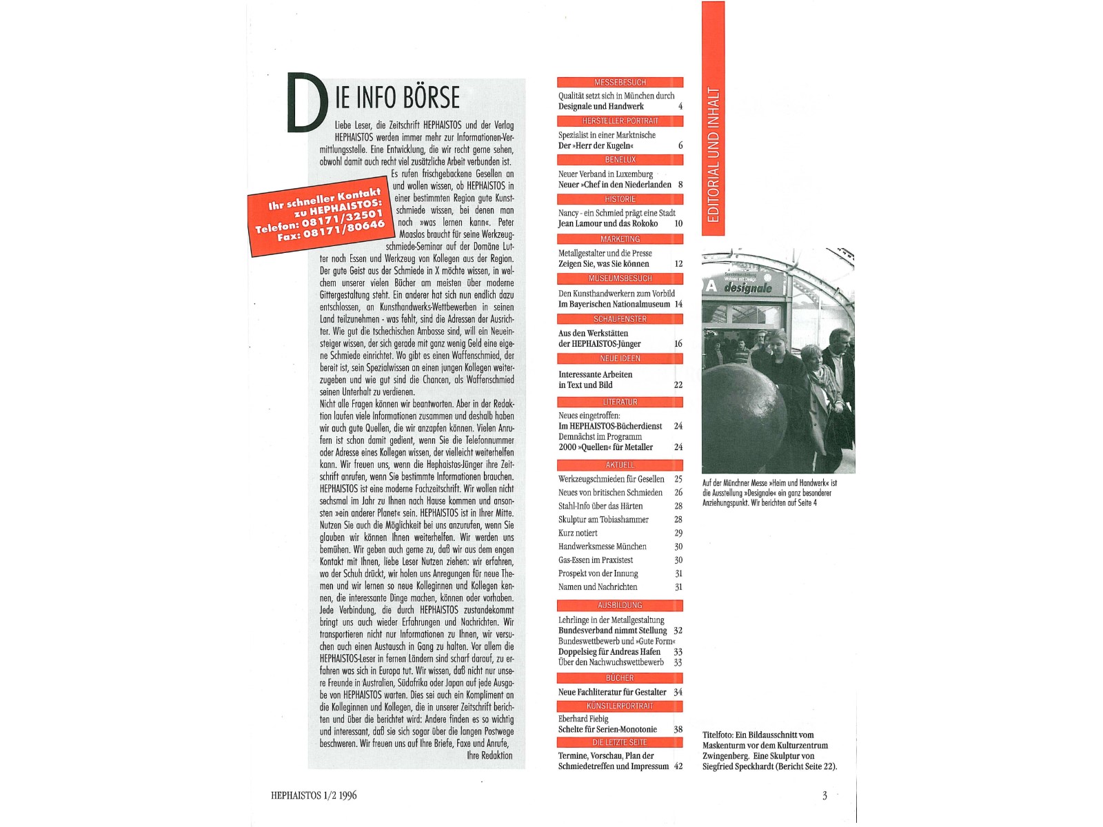 Zeitschrift HEPHAISTOS 1996, 1/2-3