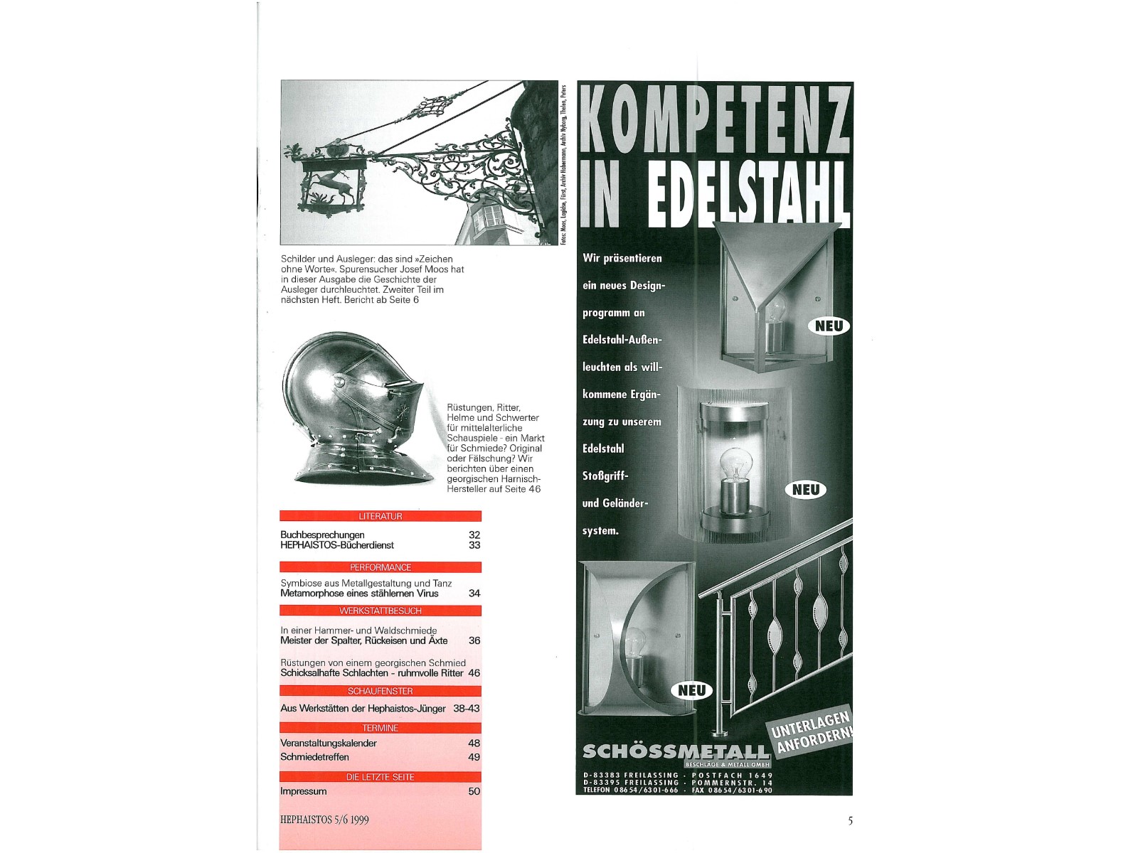 Zeitschrift HEPHAISTOS 1999, 5/6-5