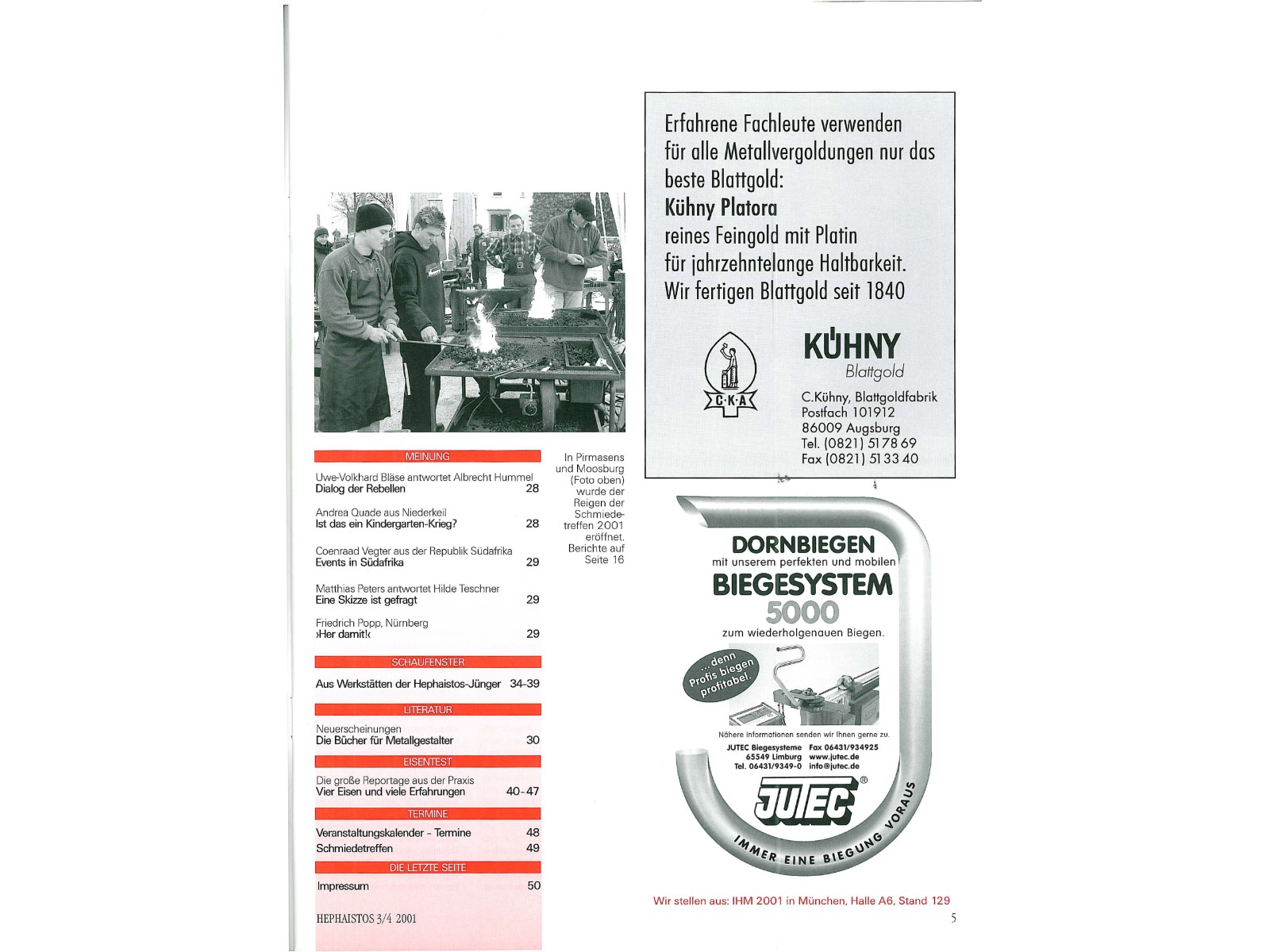 Zeitschrift HEPHAISTOS 2001, 3/4-5